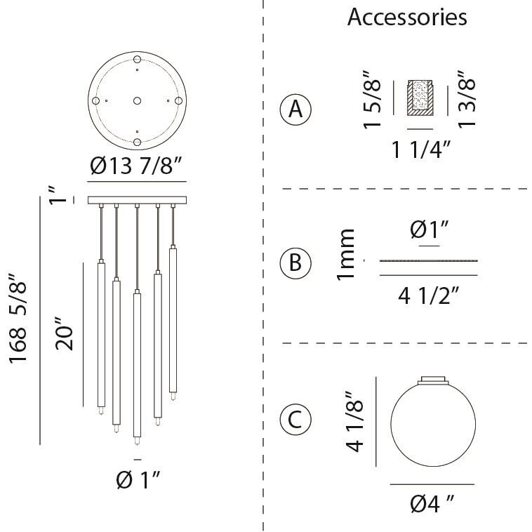 Reigndrop 5 Light LED Multi Light Pendant by Matteo Lighting