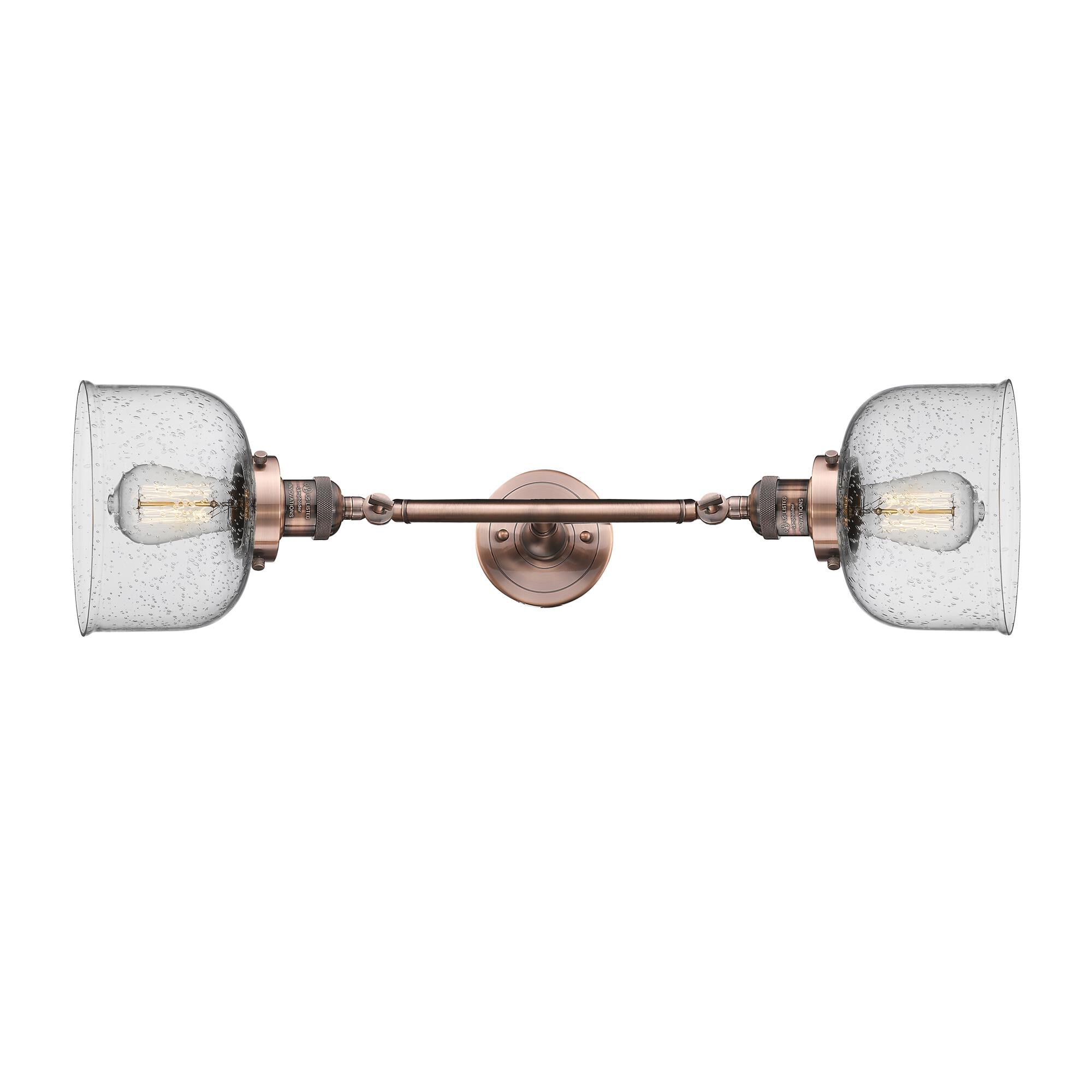 Shown in Antique Copper finish and Seedy glass