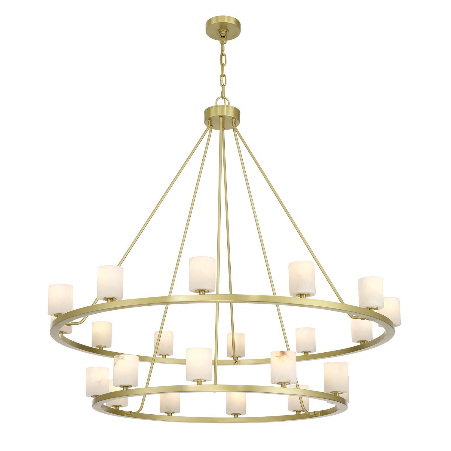 Shown in Soft Brass finish and Alabaster crystal and Stone glass and Stone shade