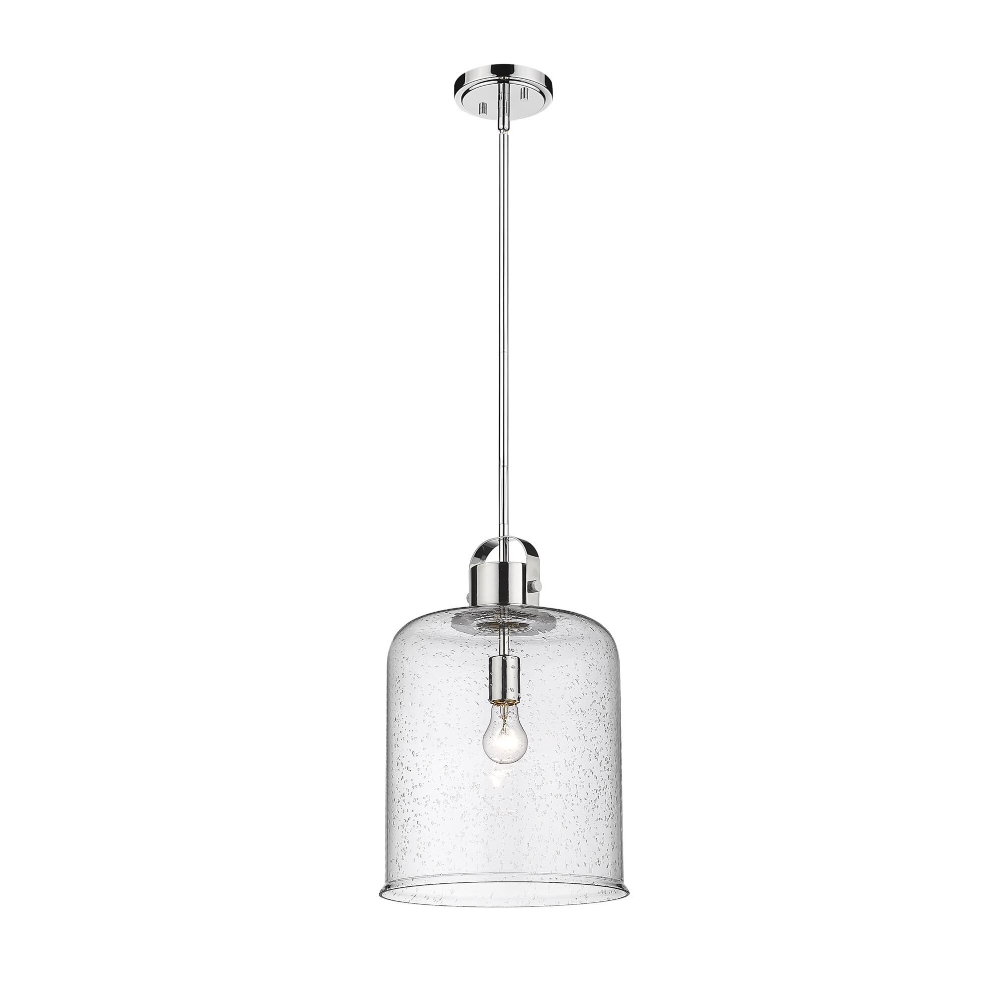 Shown in Chrome finish and Glass shade