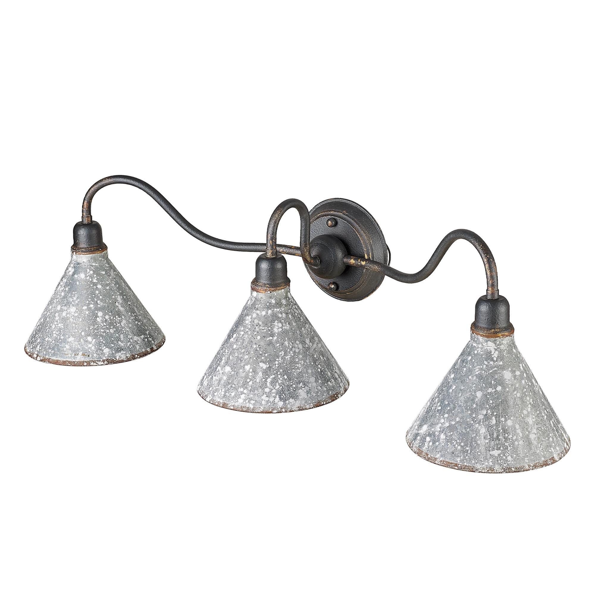Shown in Antique Black Iron finish and Gray shade