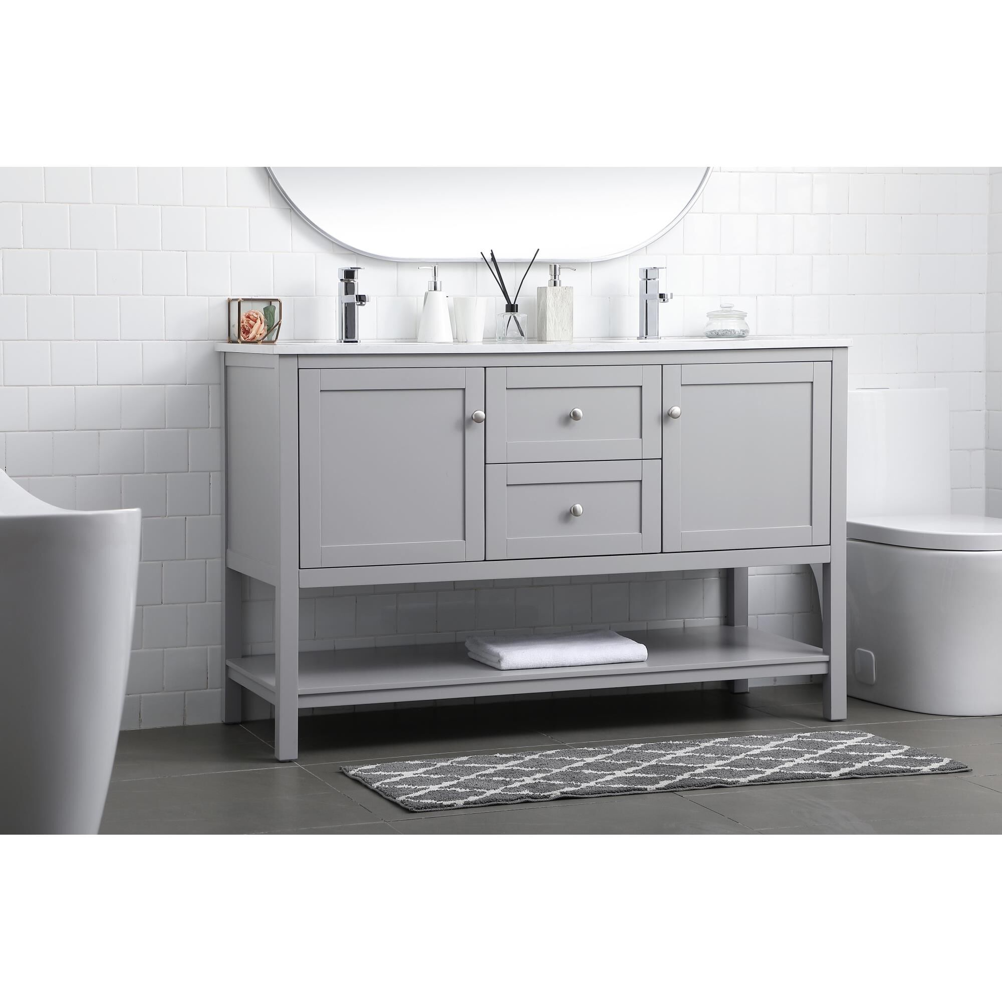Heath 54 Inch Bath Vanity by Elegant Decor