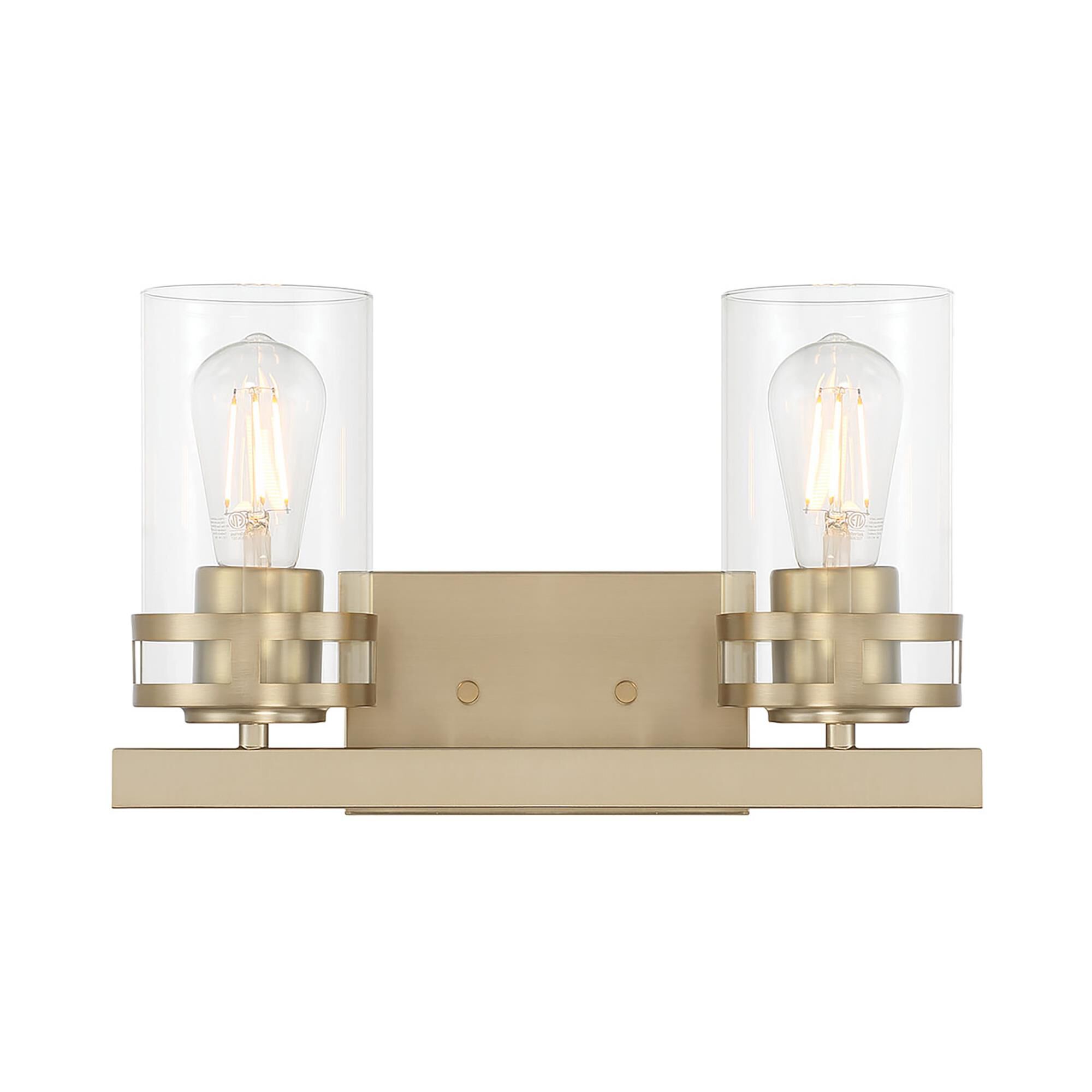 Shown in Modern Gold finish and Clear glass