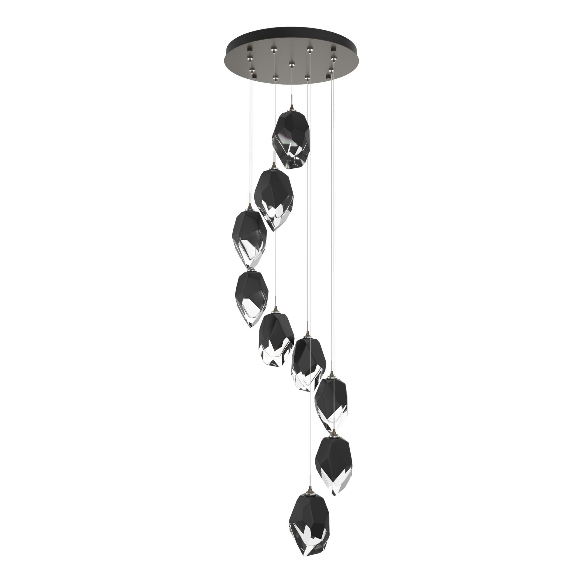 Shown in Dark Smoke finish and Black glass and Black Glass shade