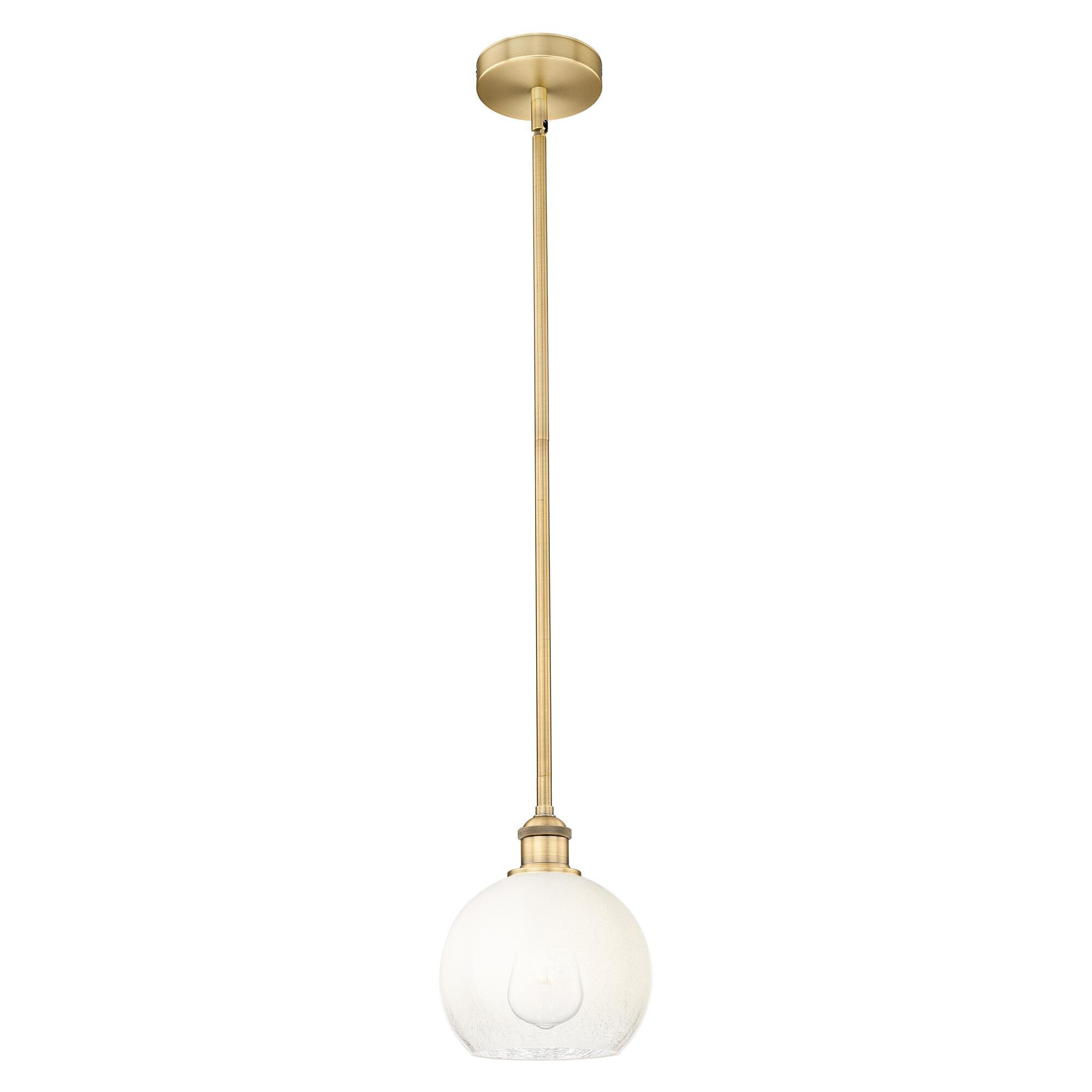 Shown in Brushed Brass finish and Opal glass