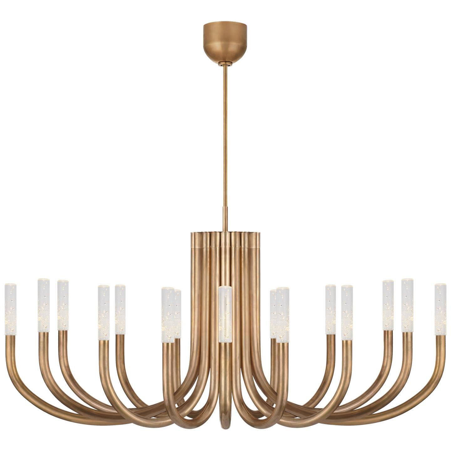 Shown in Antique-Burnished Brass finish and Seeded glass
