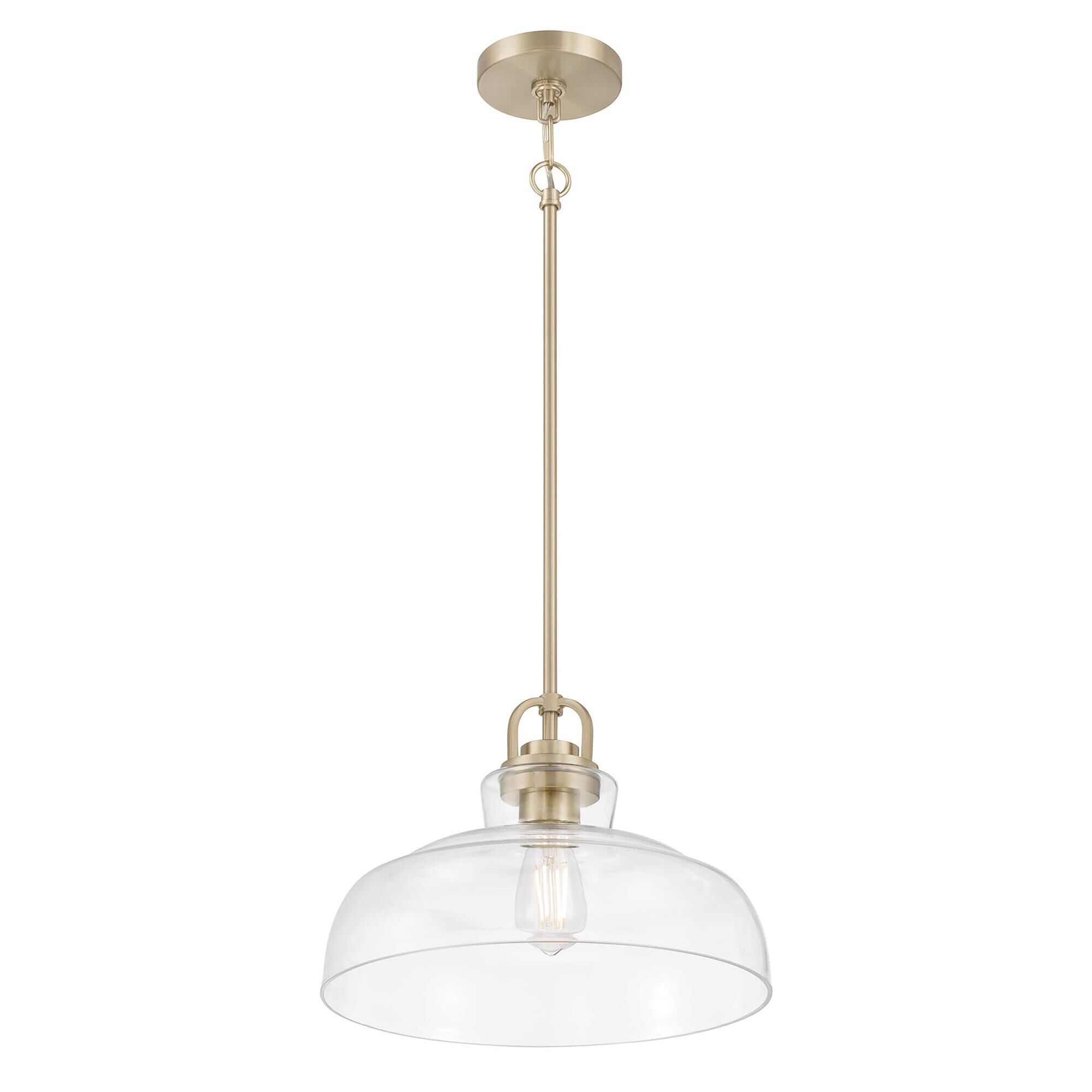 Shown in Modern Gold finish and Clear glass