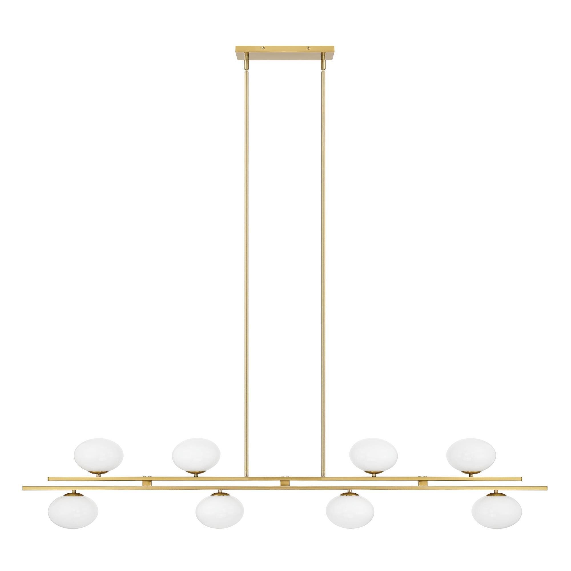 Shown in Brushed Gold finish and Opal glass