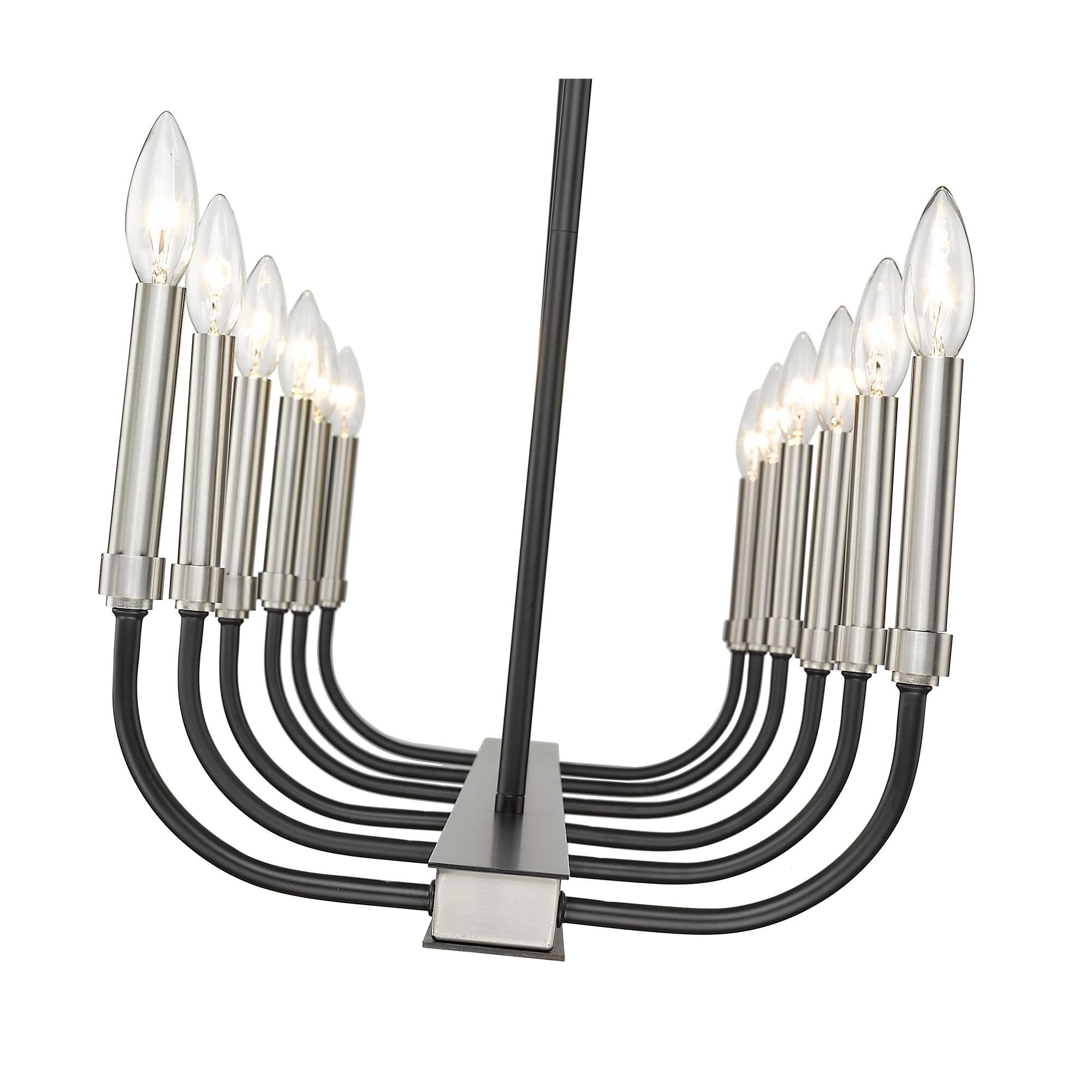 Shown in Matte Black + Brushed Nickel finish and --- glass and --- shade
