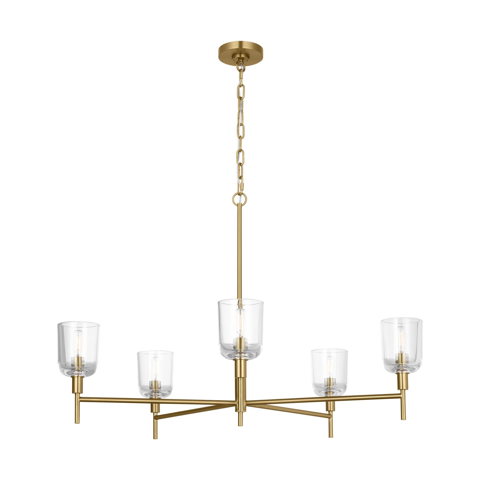 Shown in Burnished Brass finish and Clear glass