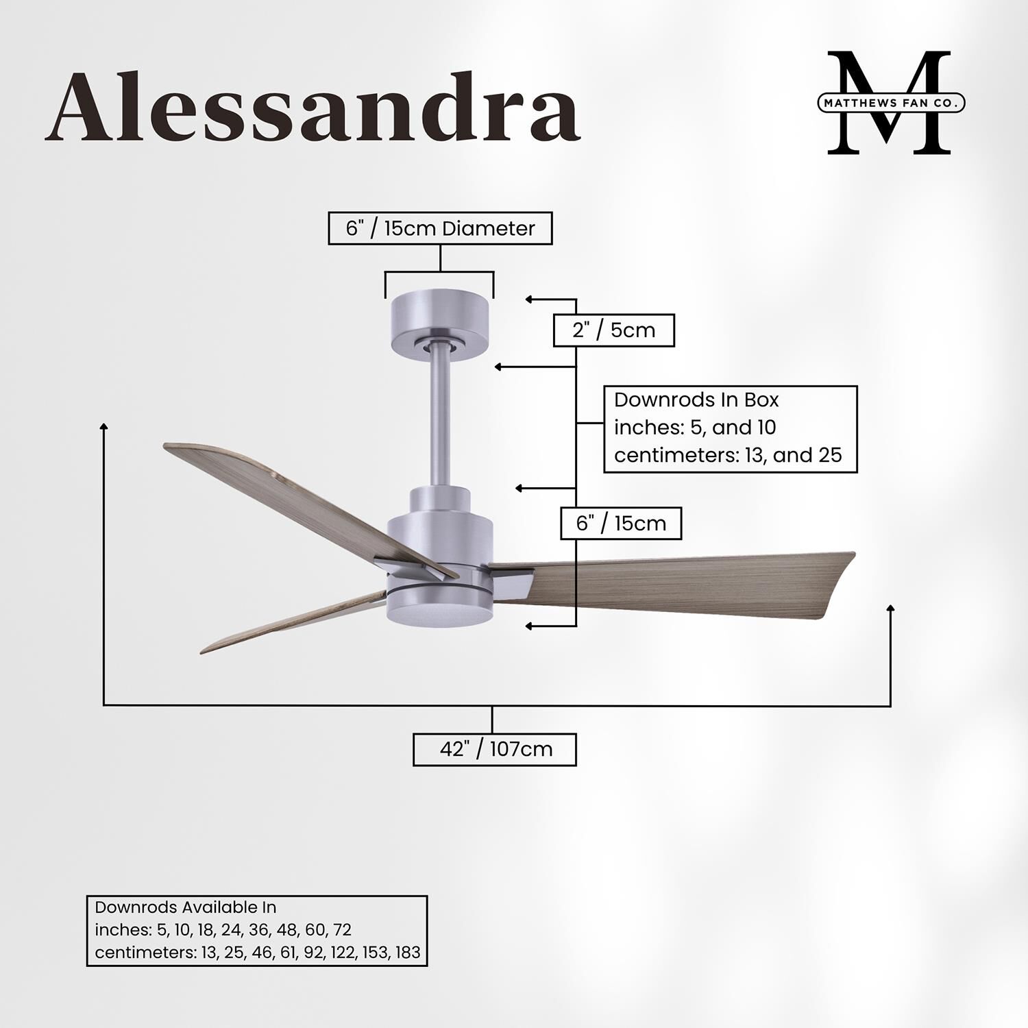 Alessandra 42 Inch Ceiling Fan by Matthews Fan Company
