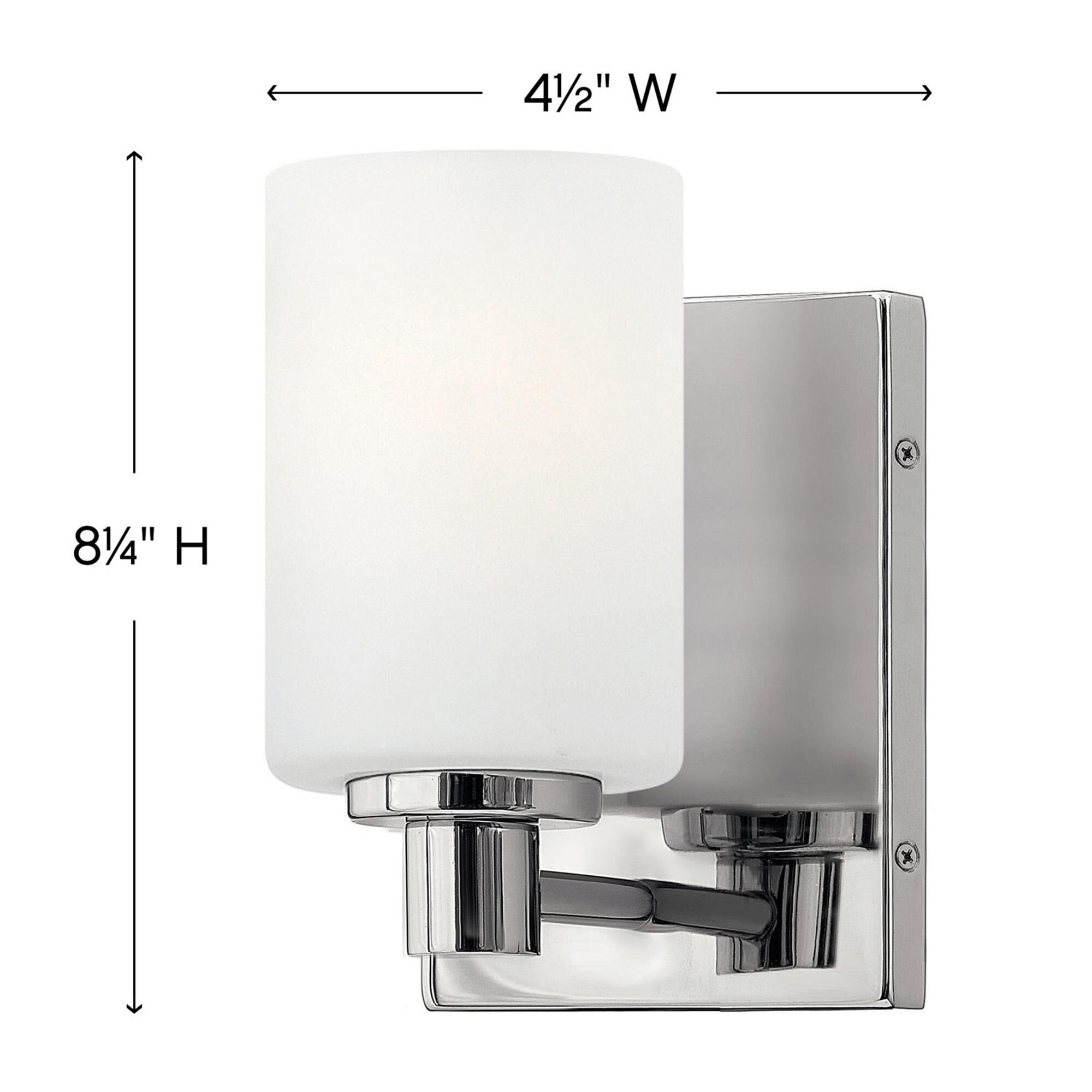 Shown in Chrome finish and Etched Opal glass