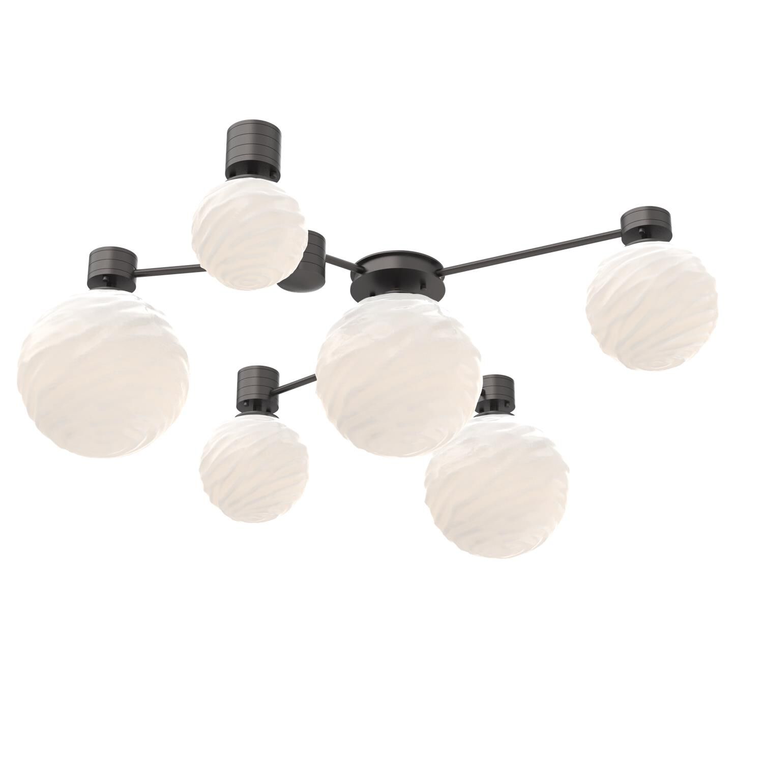 Shown in Graphite finish and White glass