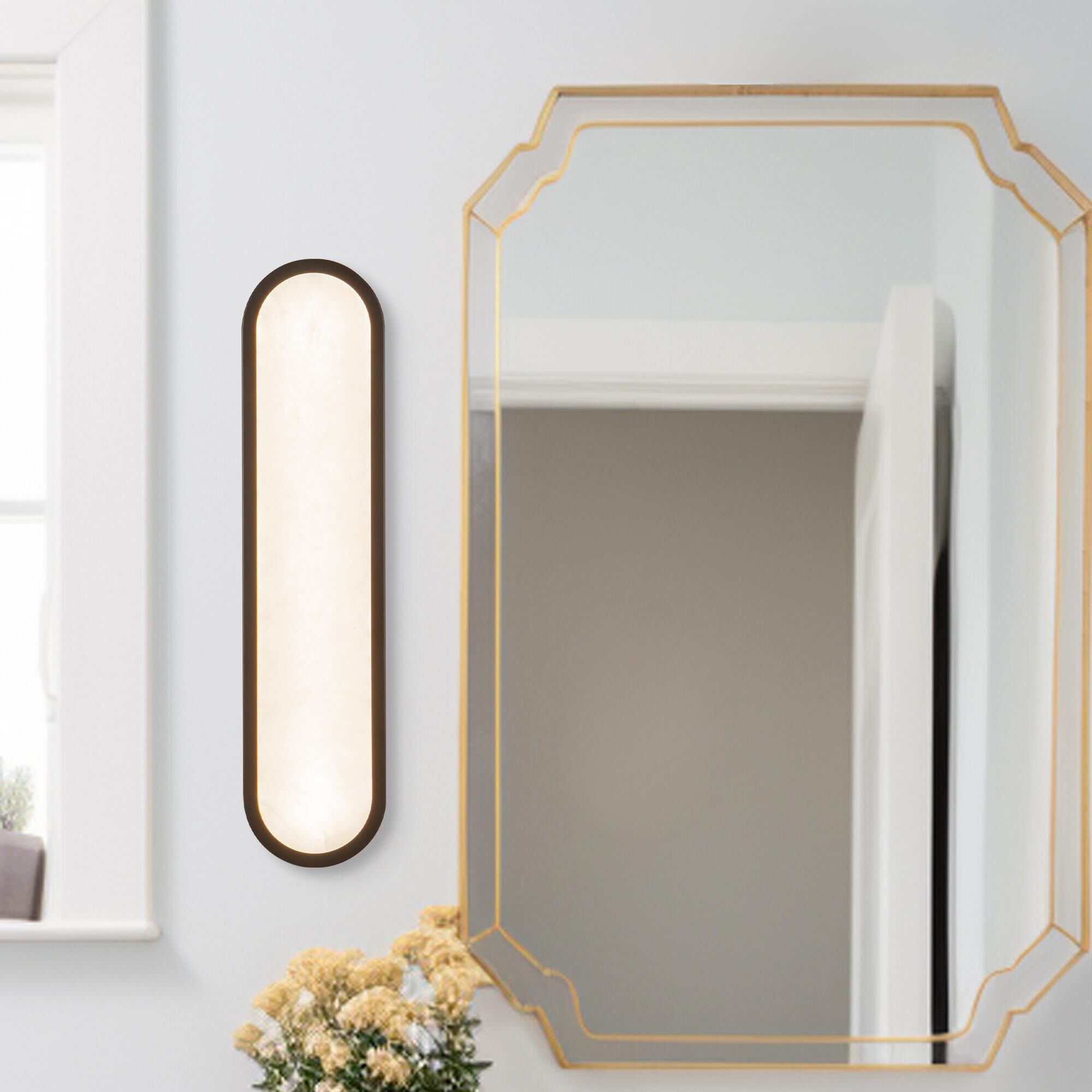 Shown in Matte Black finish and Alabaster glass