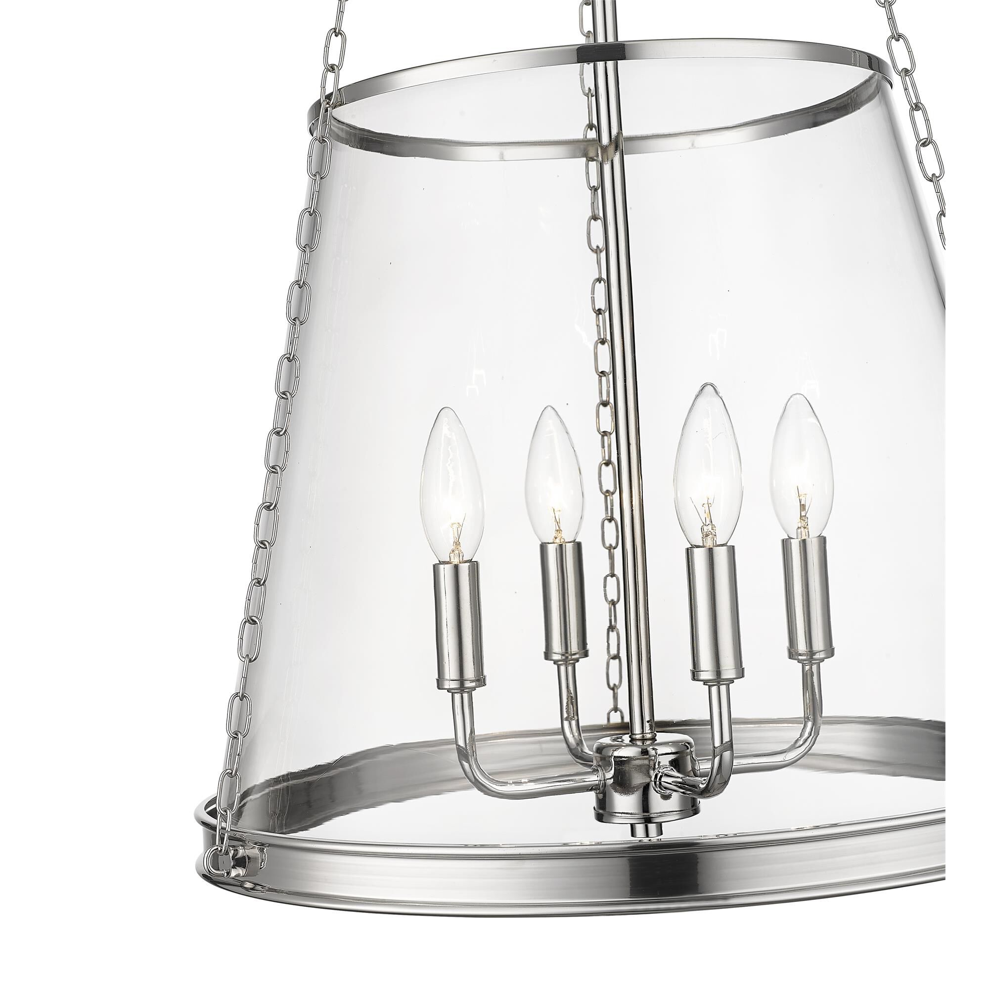 Shown in Polished Nickel finish and Clear glass