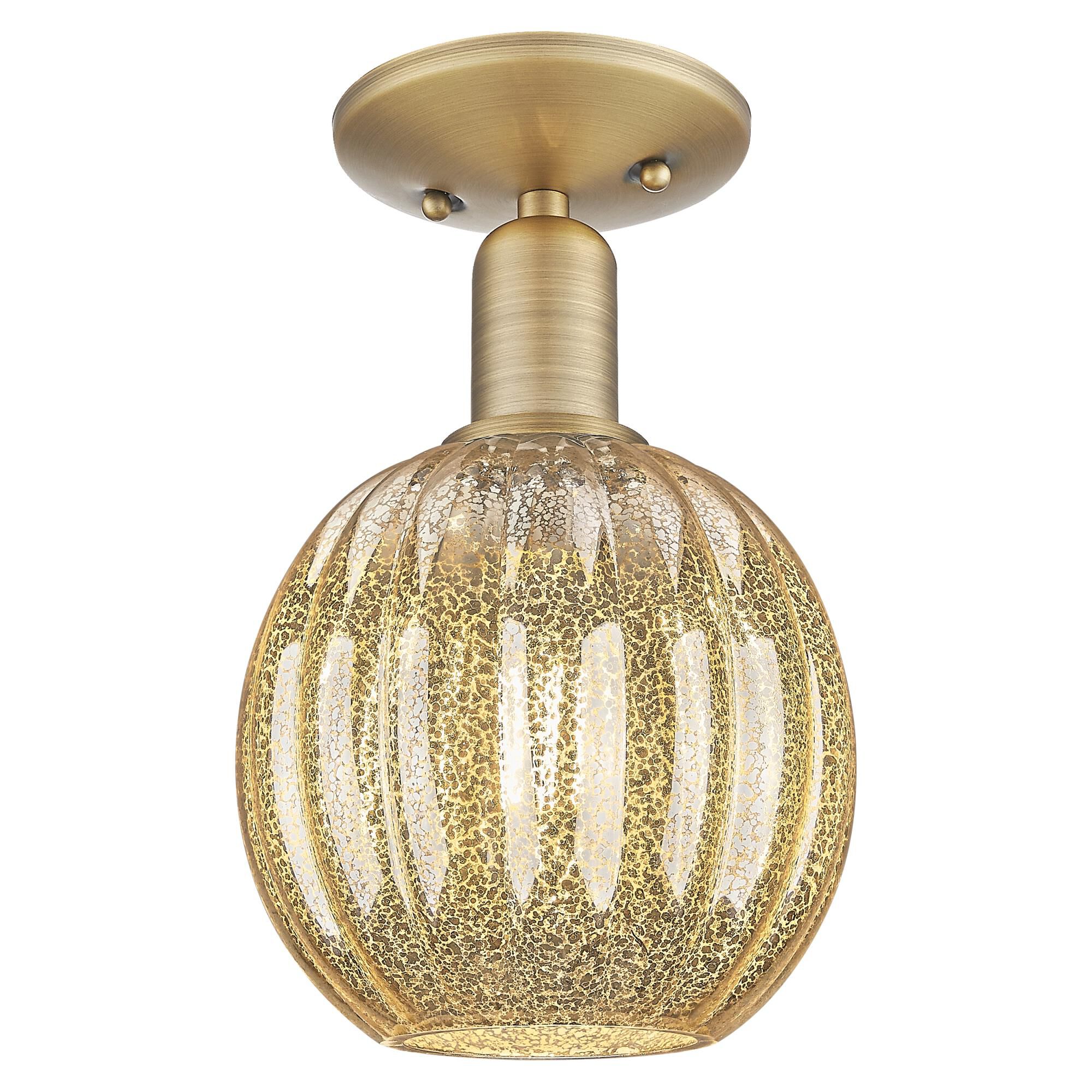 Shown in Brushed Brass finish and Mercury glass