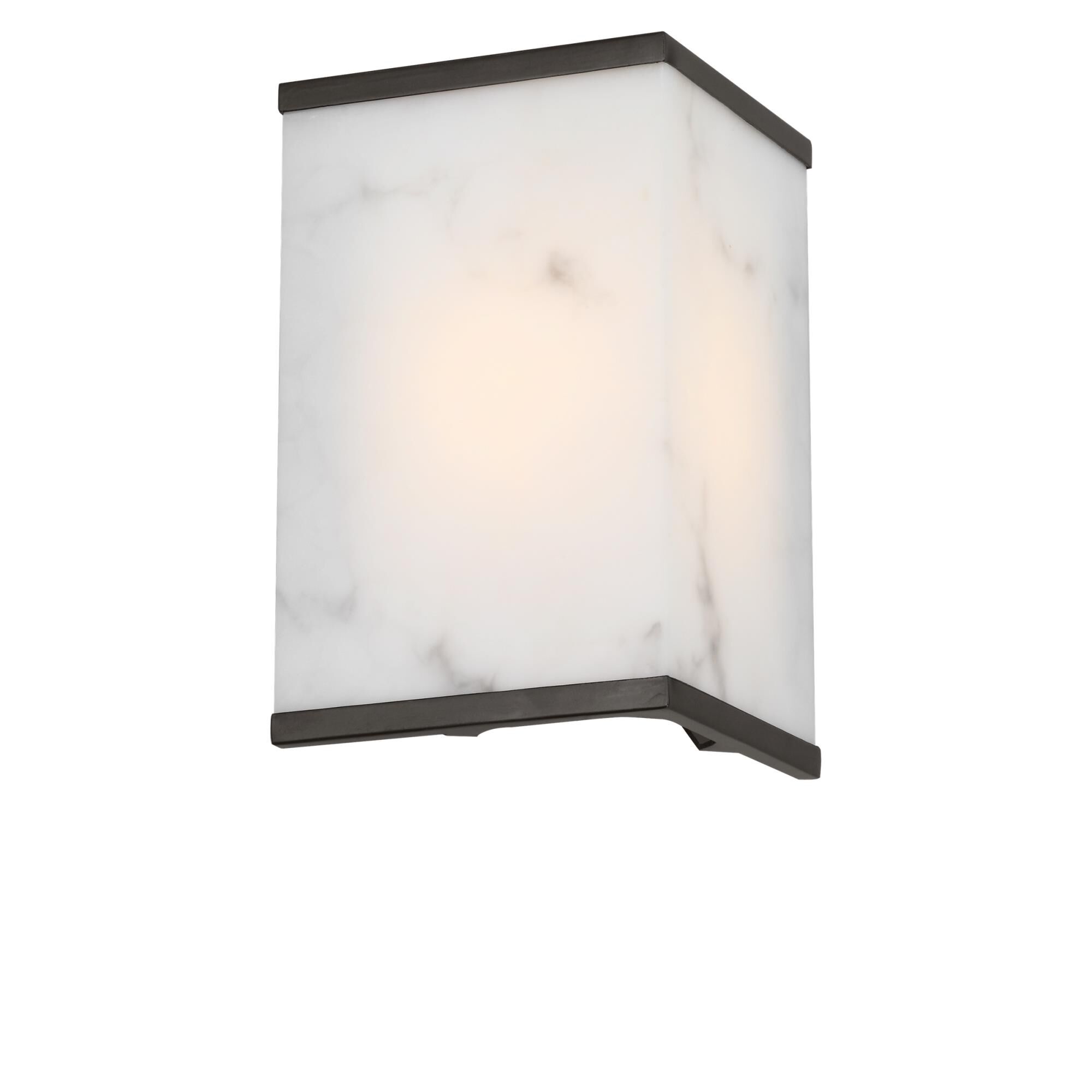 Shown in Aged Iron finish and Faux Alabaster shade