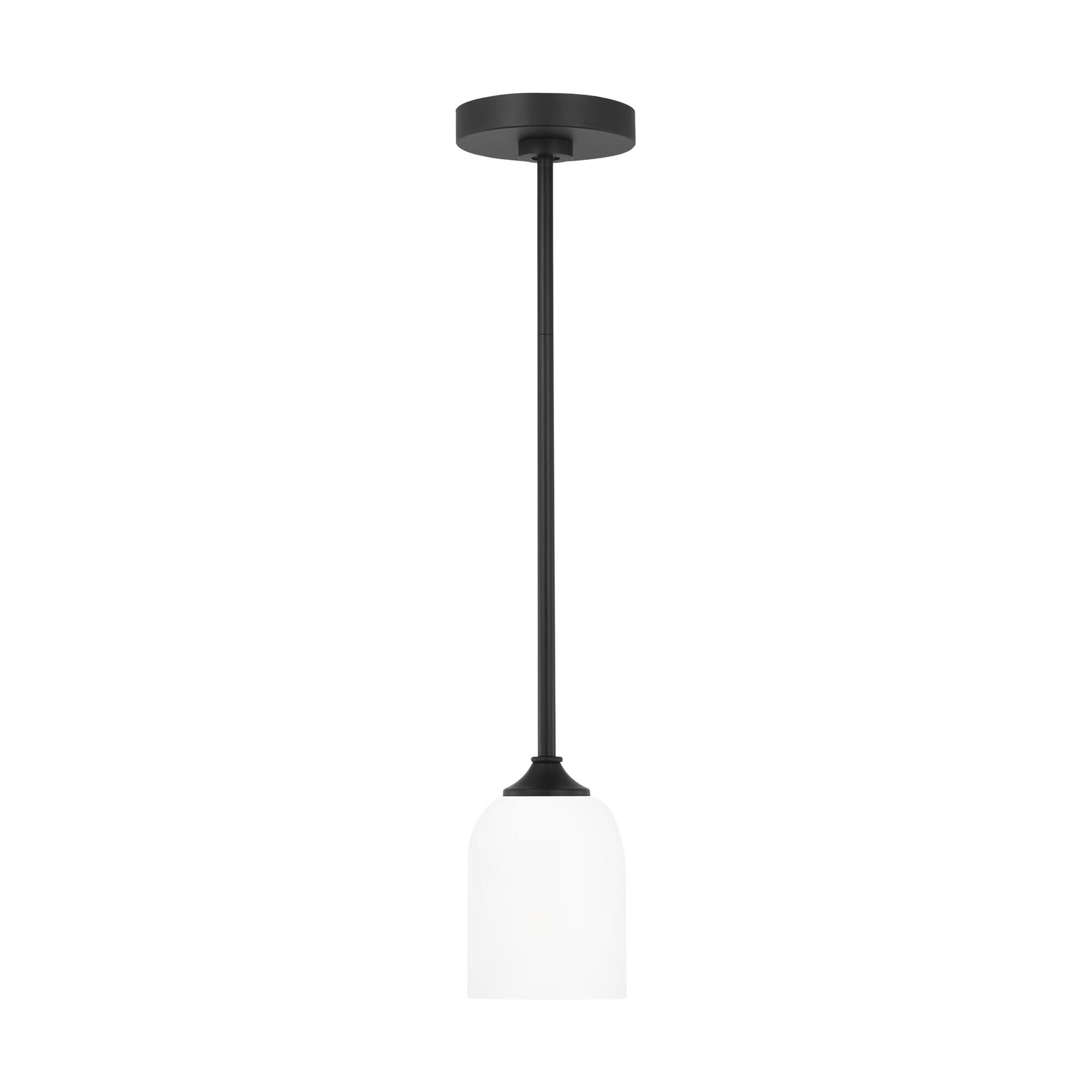 Shown in Midnight Black finish and Etched / White Inside Glass shade