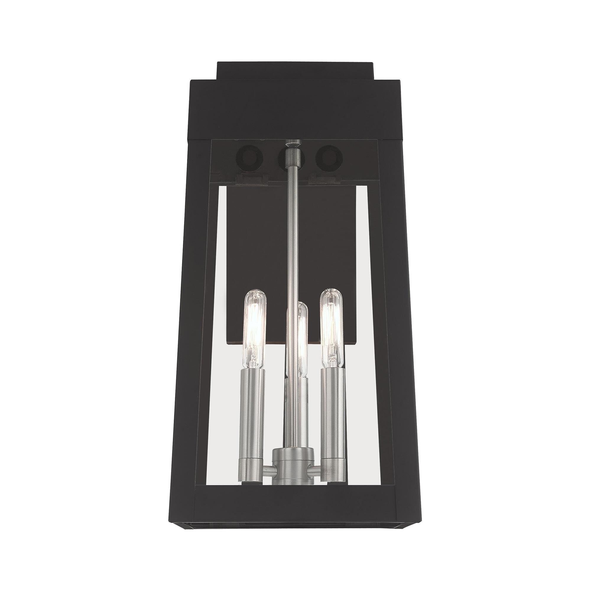 Shown in Black finish and Clear glass