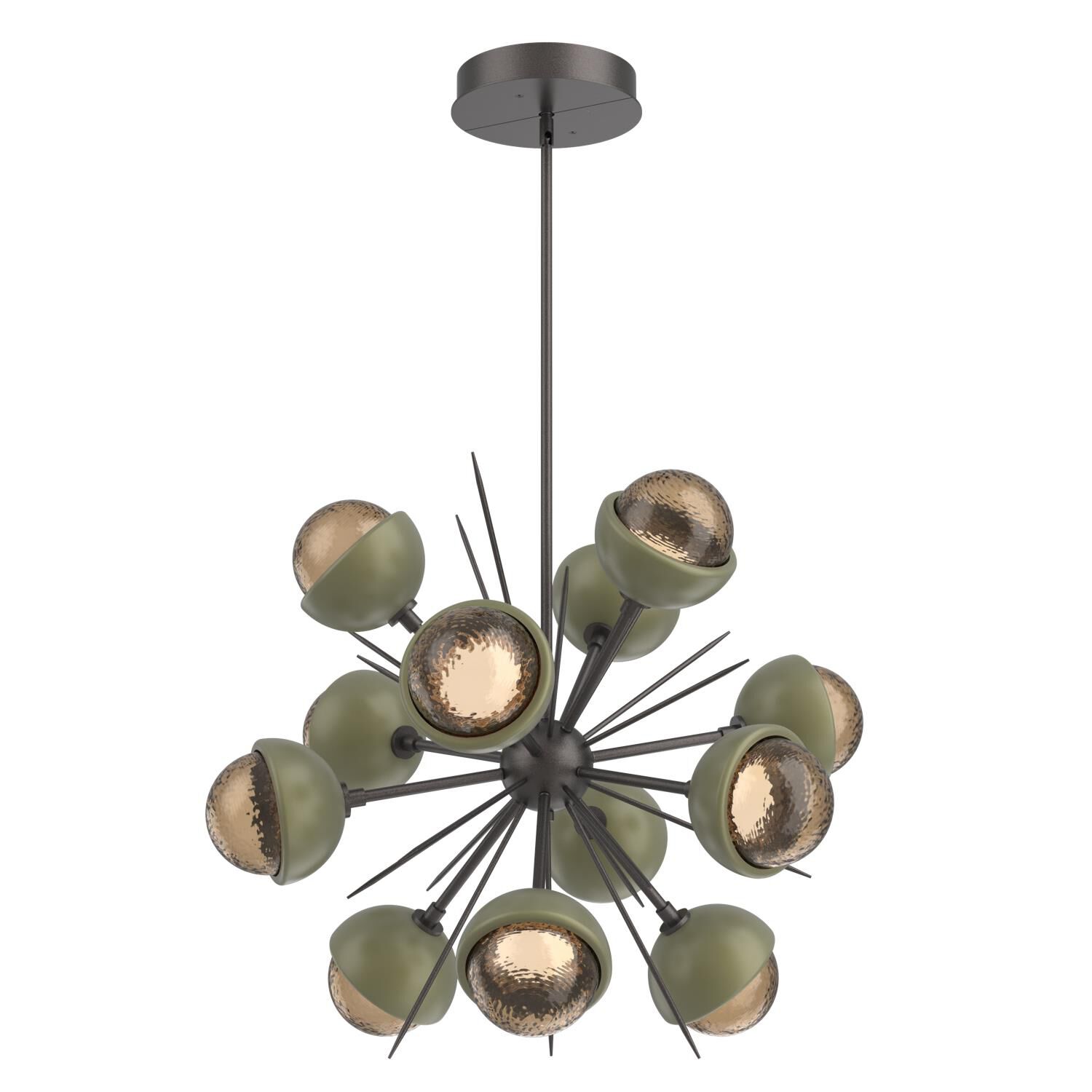 Shown in Graphite finish and Bronze glass and Sage Green accent