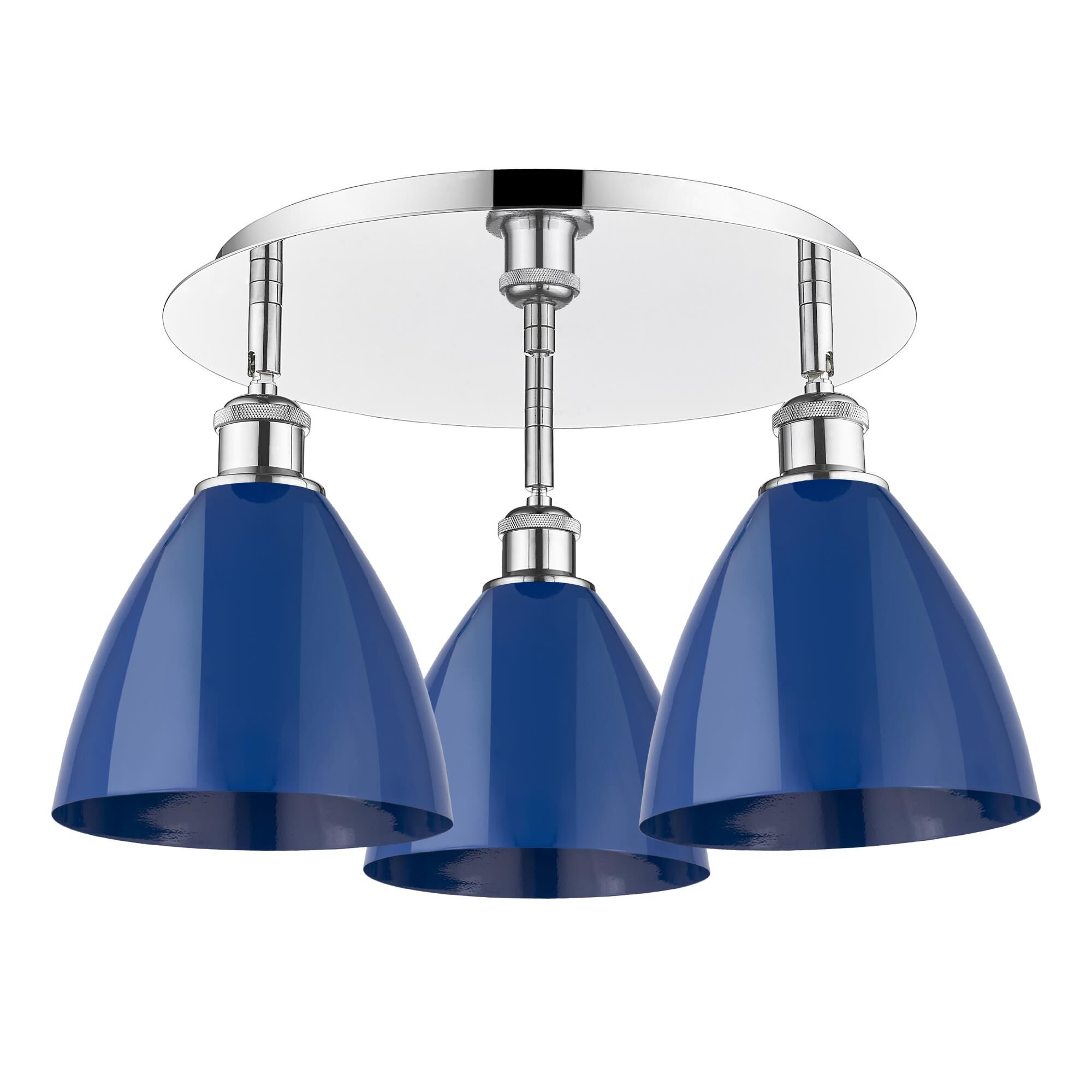 Shown in Polished Chrome finish and Blue shade