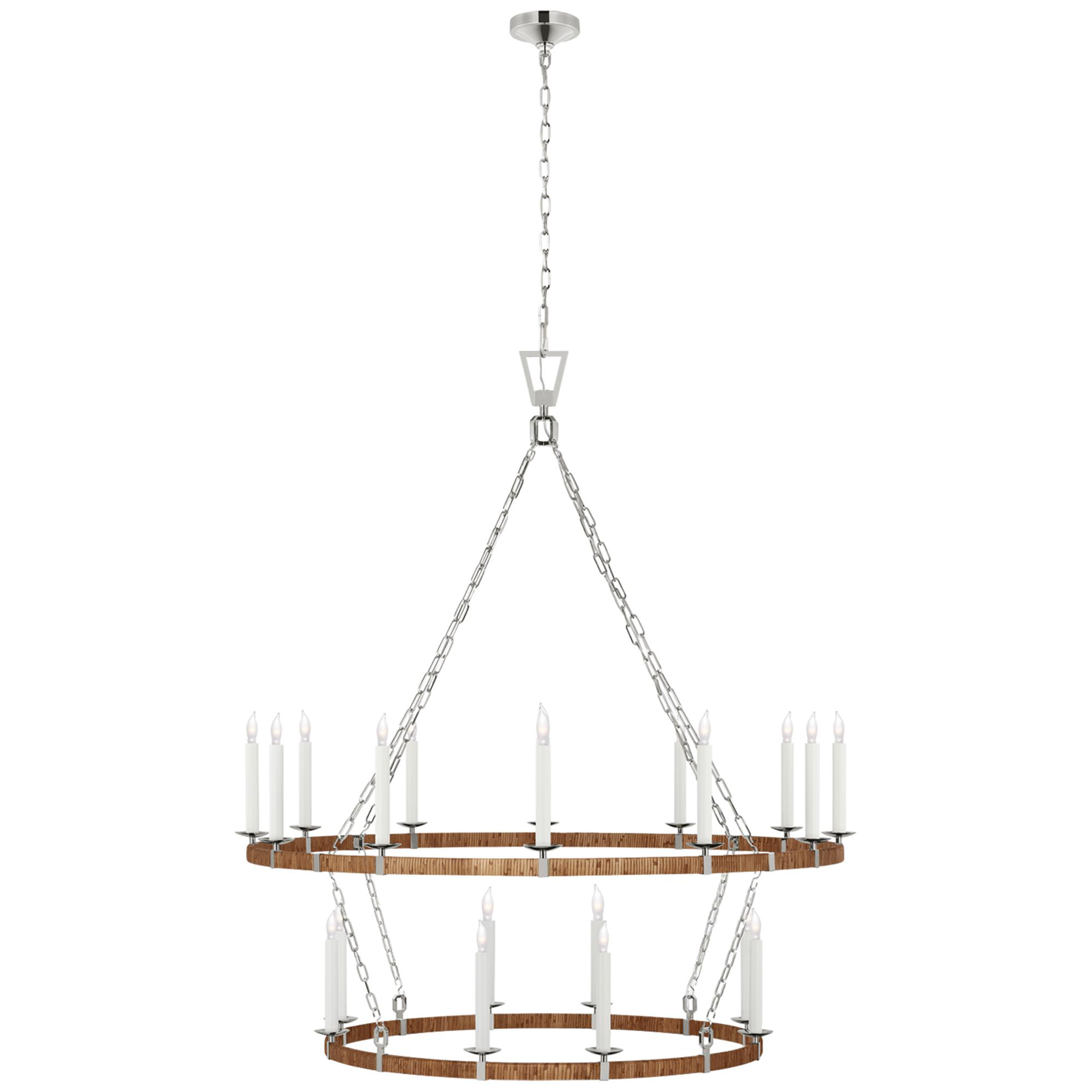 Shown in Polished Nickel and Natural Rattan finish