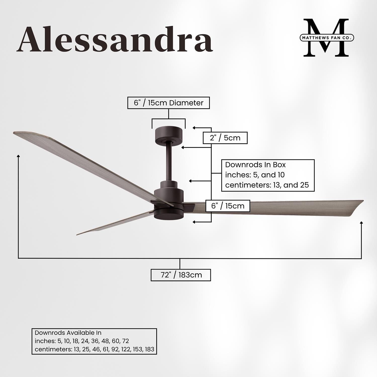 Alessandra 72 Inch Ceiling Fan by Matthews Fan Company