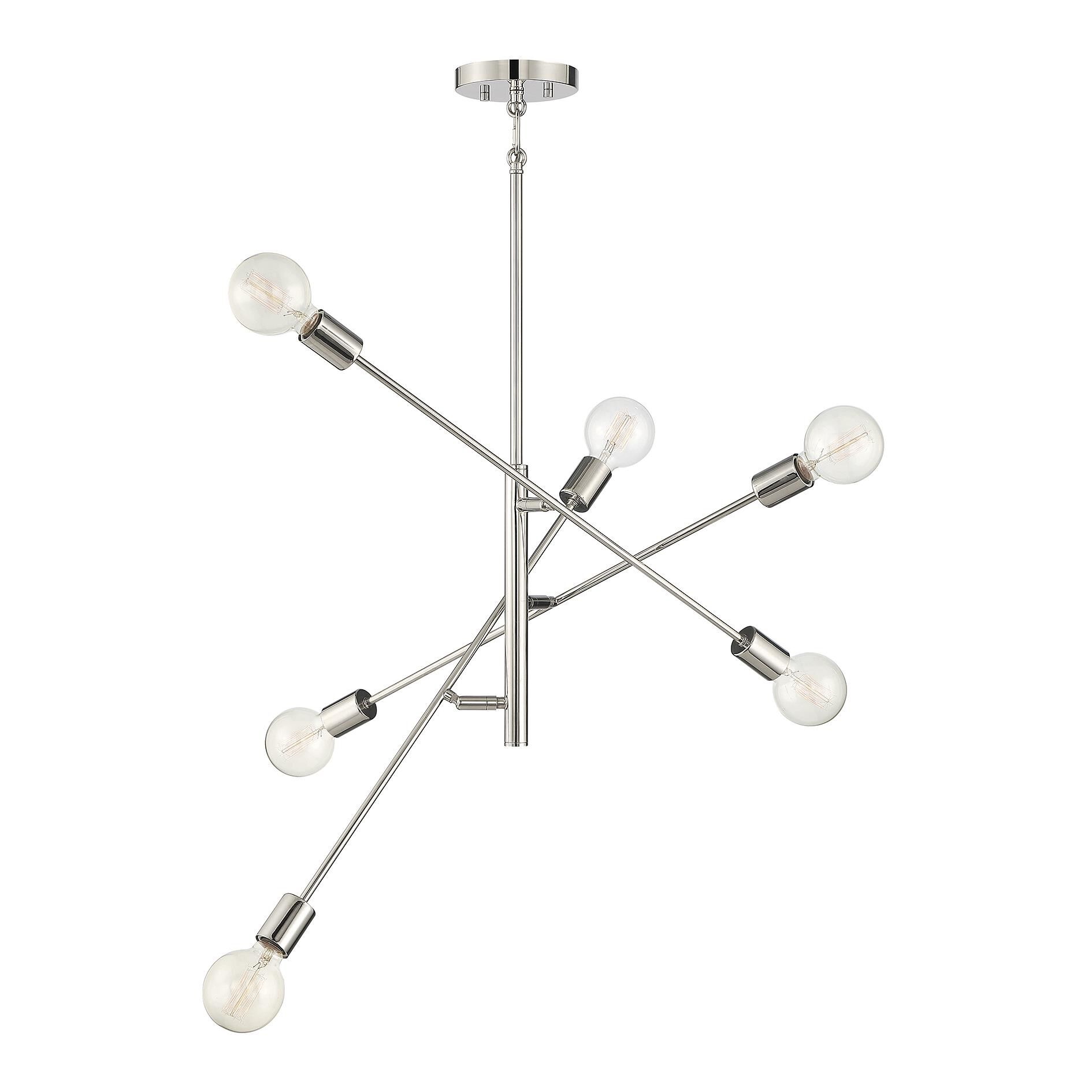 26 Inch 6 Light LED Chandelier by Meridian Lighting