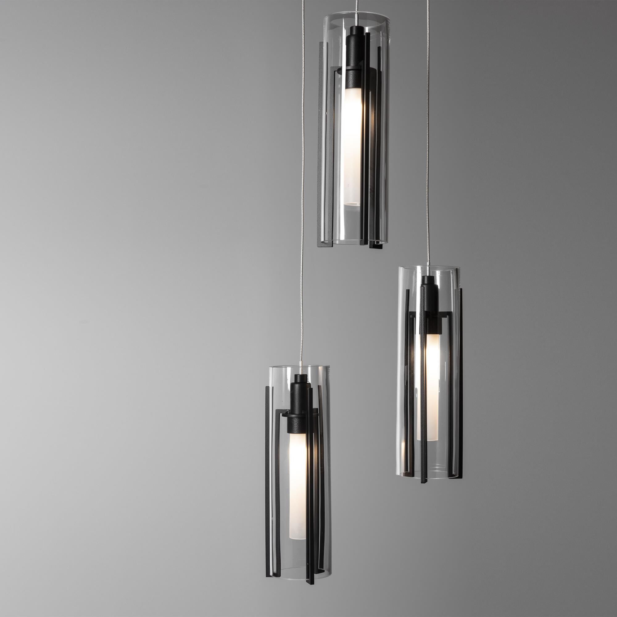 Shown in Black finish and Clear glass and Clear Glass shade