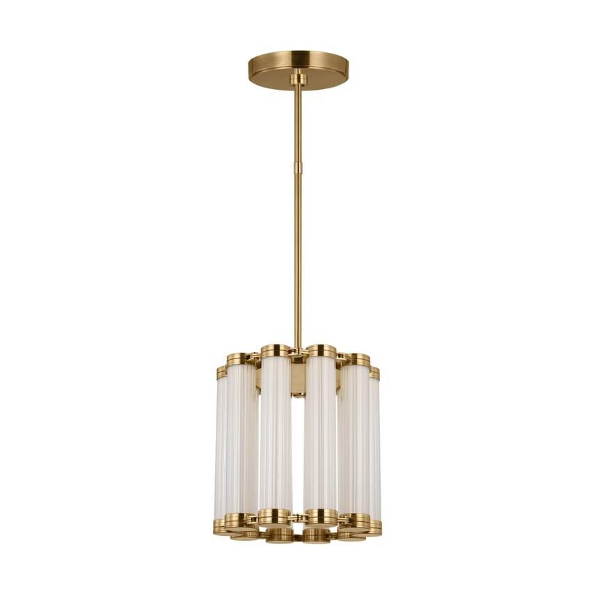 Shown in Polished Natural Brass finish and Fluted glass