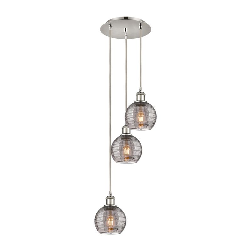 Bruno Marashlian Athens Deco Swirl 12 Inch 3 Light Multi Light Pendant by Innovations Lighting