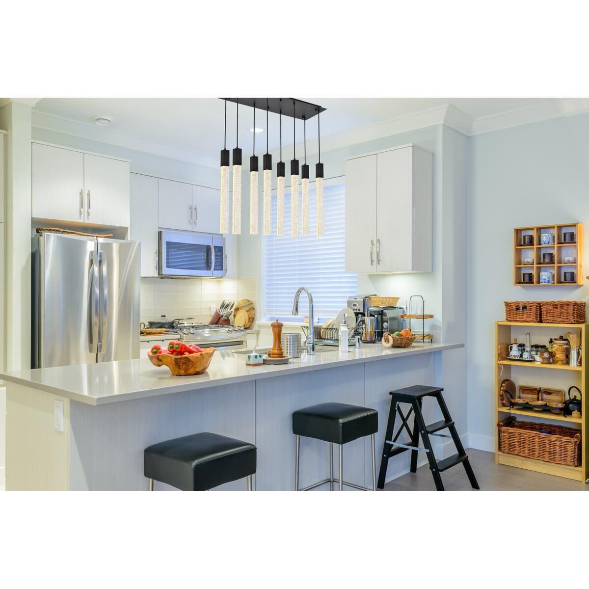 Weston 36 Inch 8 Light LED Linear Suspension Light by Elegant Lighting