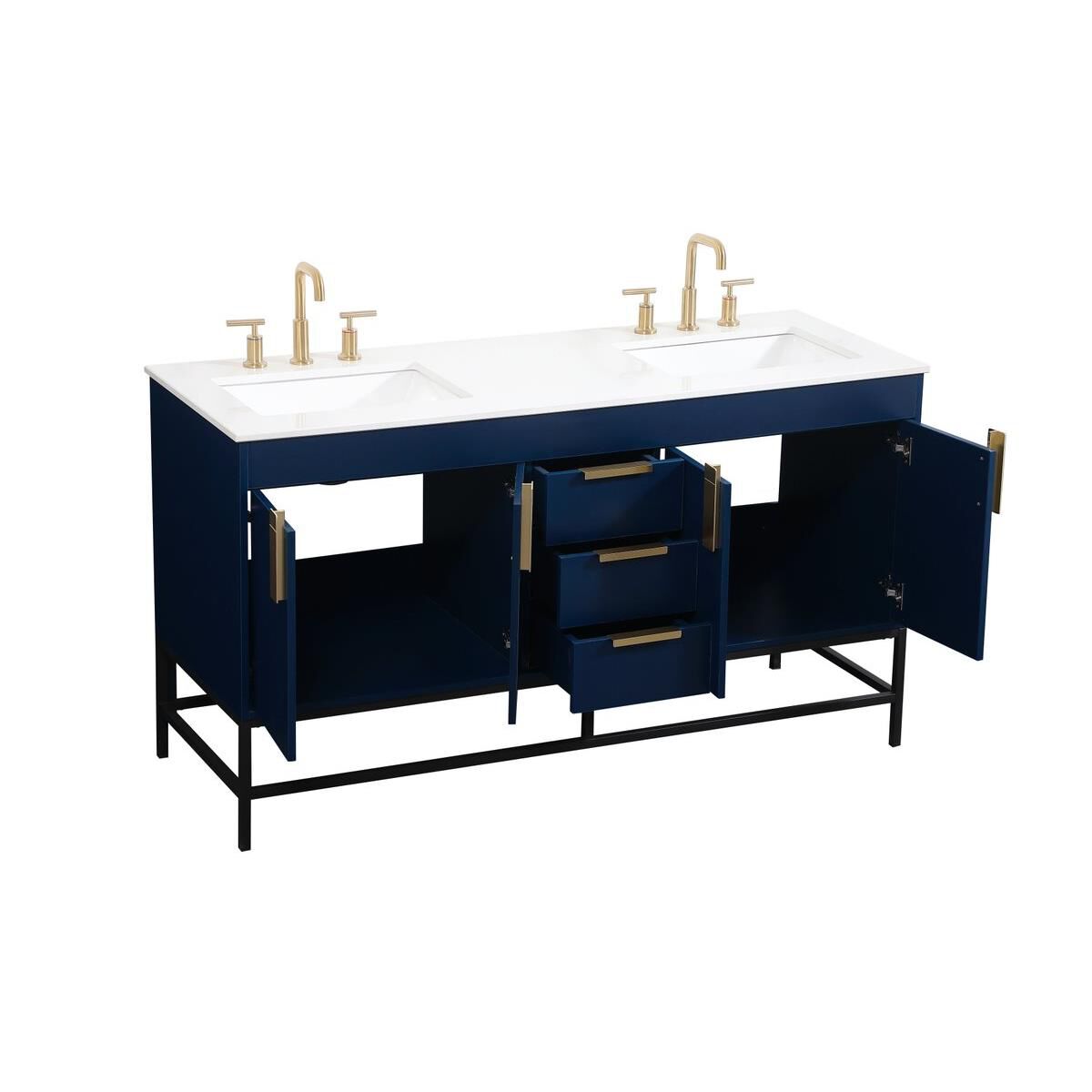 Shown in Blue finish and Without Backsplash accent