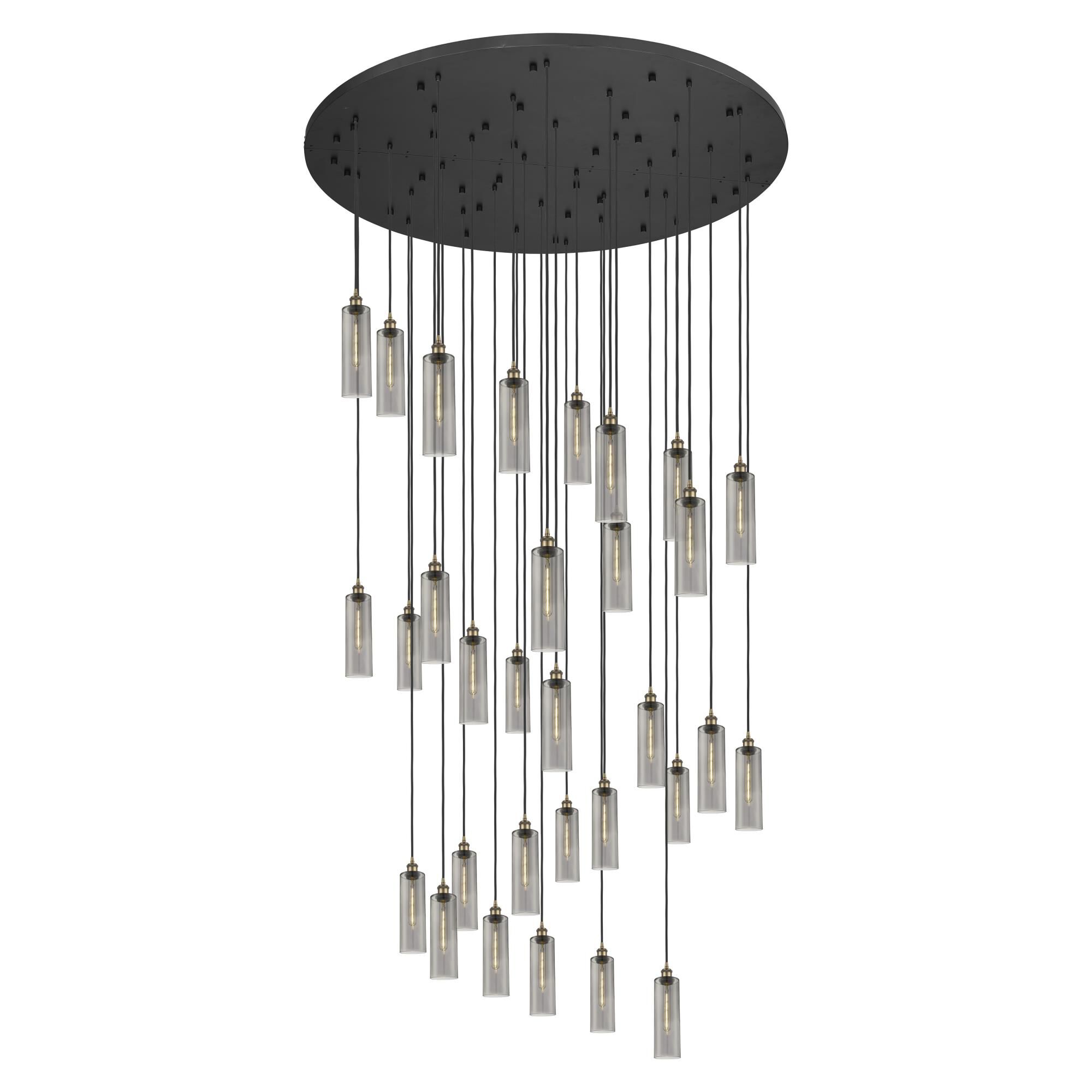 Shown in Brushed Brass finish and Light Smoke shade