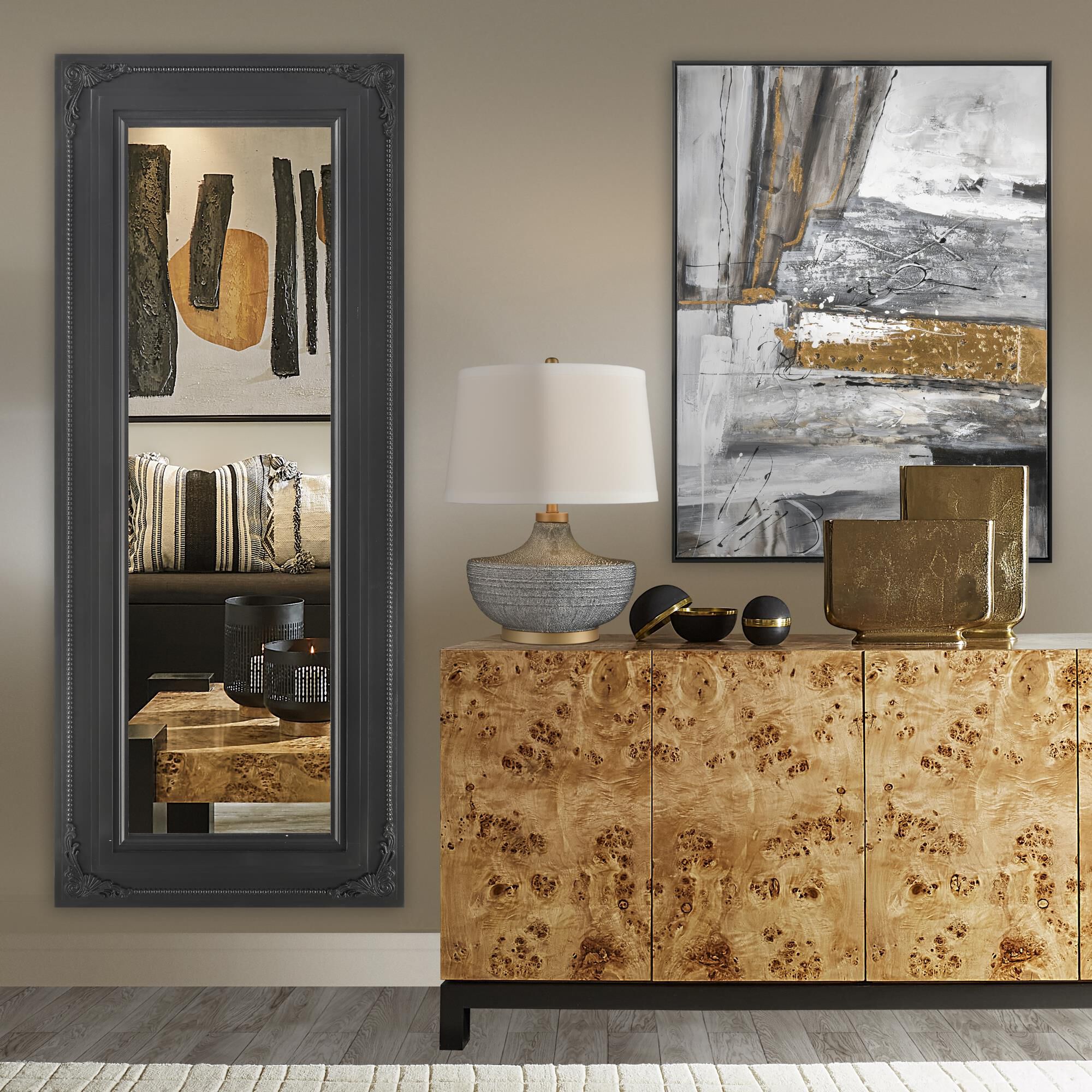 Shown in Blue Bubble Glaze, Matte Brushed Gold, Matte Brushed Gold finish