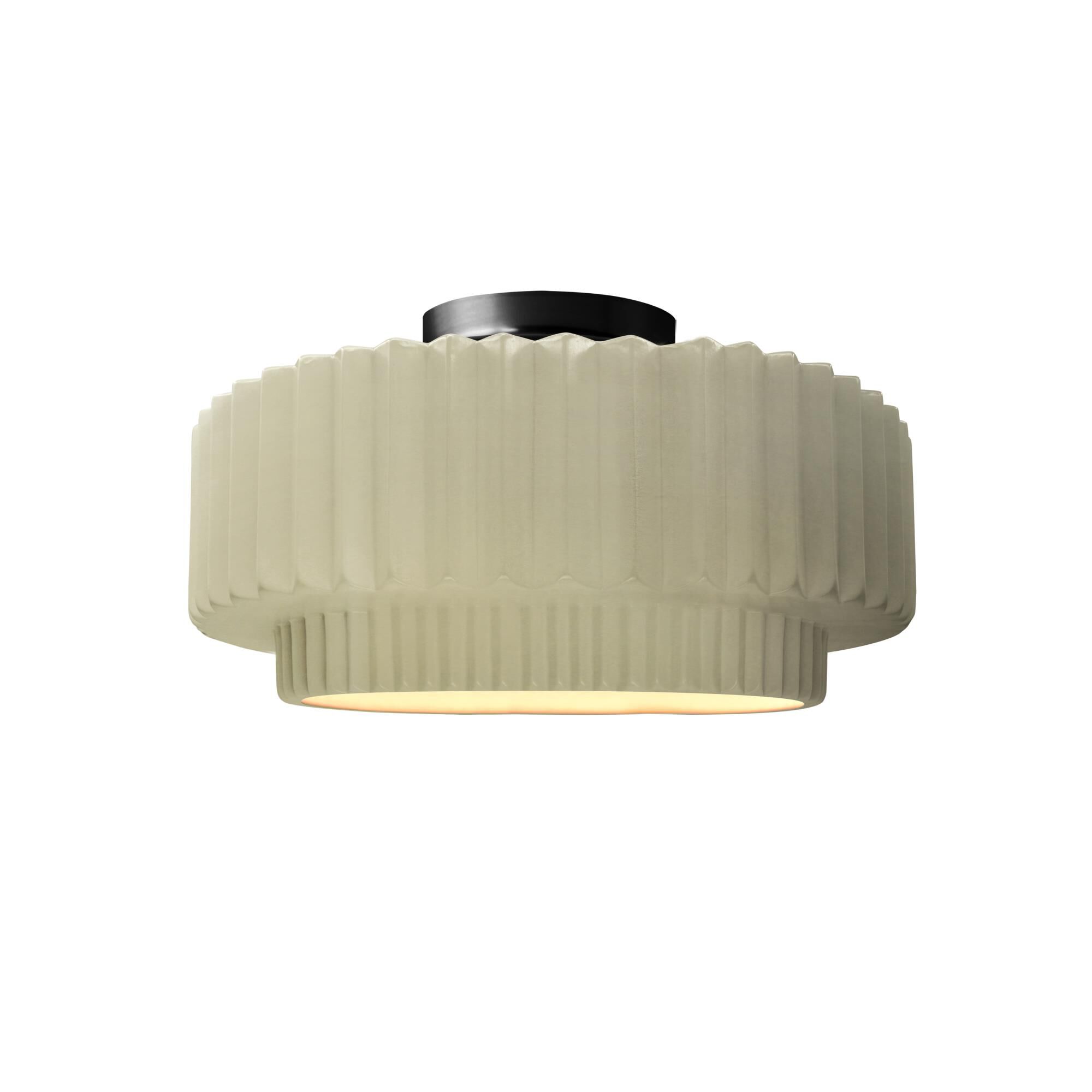 Pleated Tier 12 Inch Semi Flush Mount by Justice Design Group