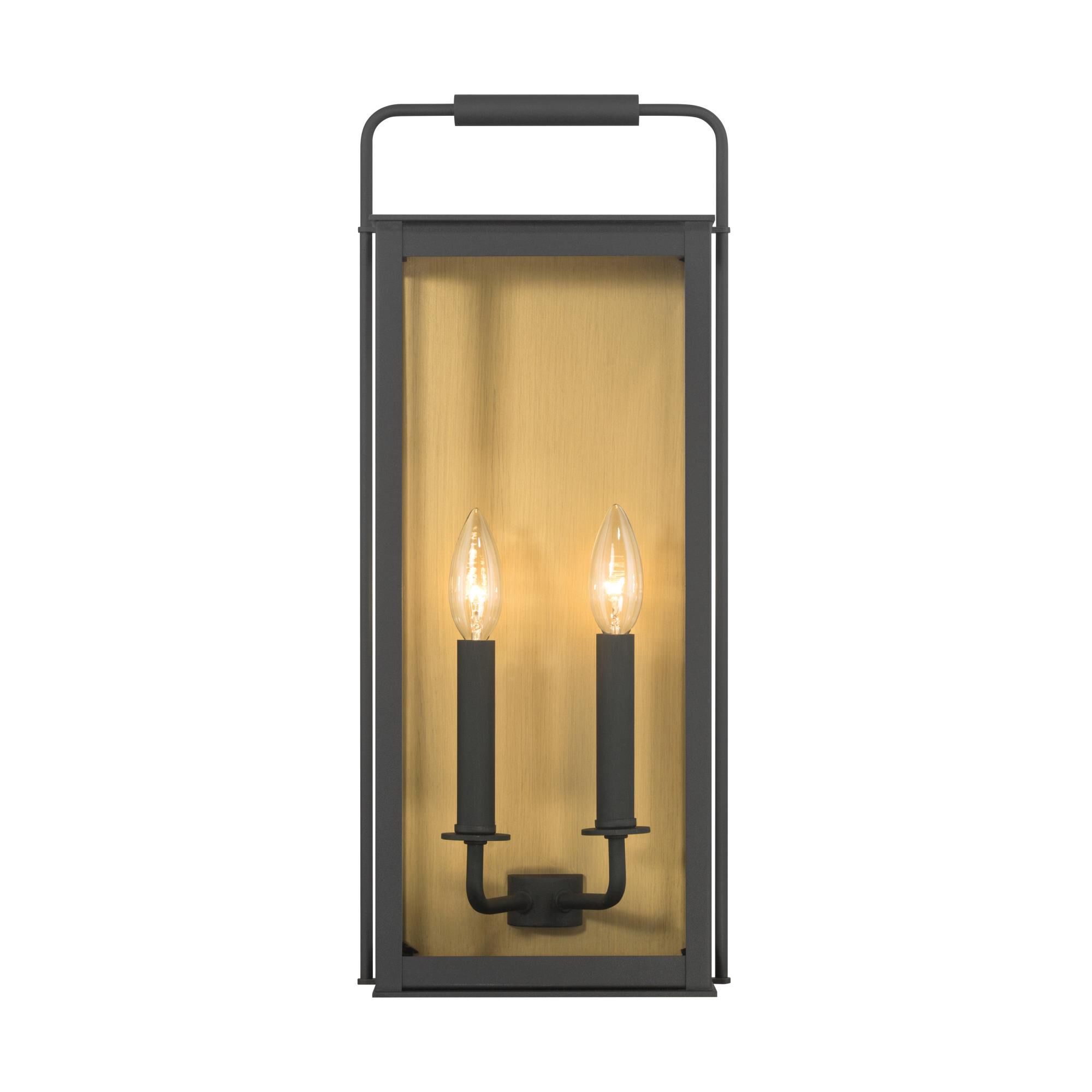 Shown in Sand Coal Black and Painted Legacy Brass finish and Clear glass