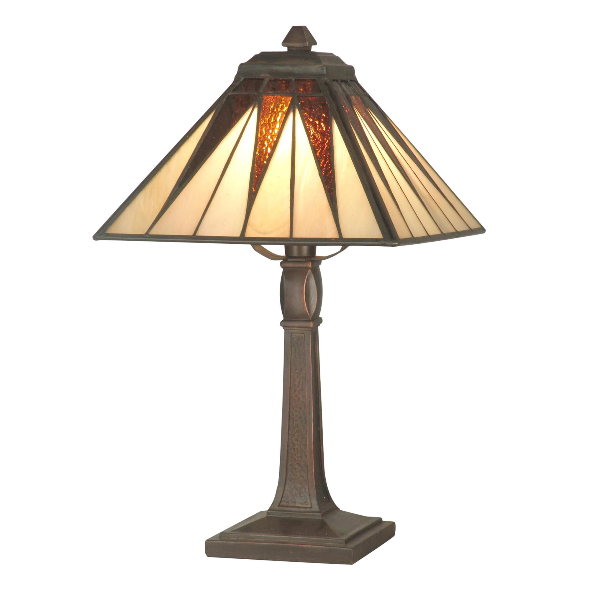 Shown in Antique Bronze finish and Tiffany shade