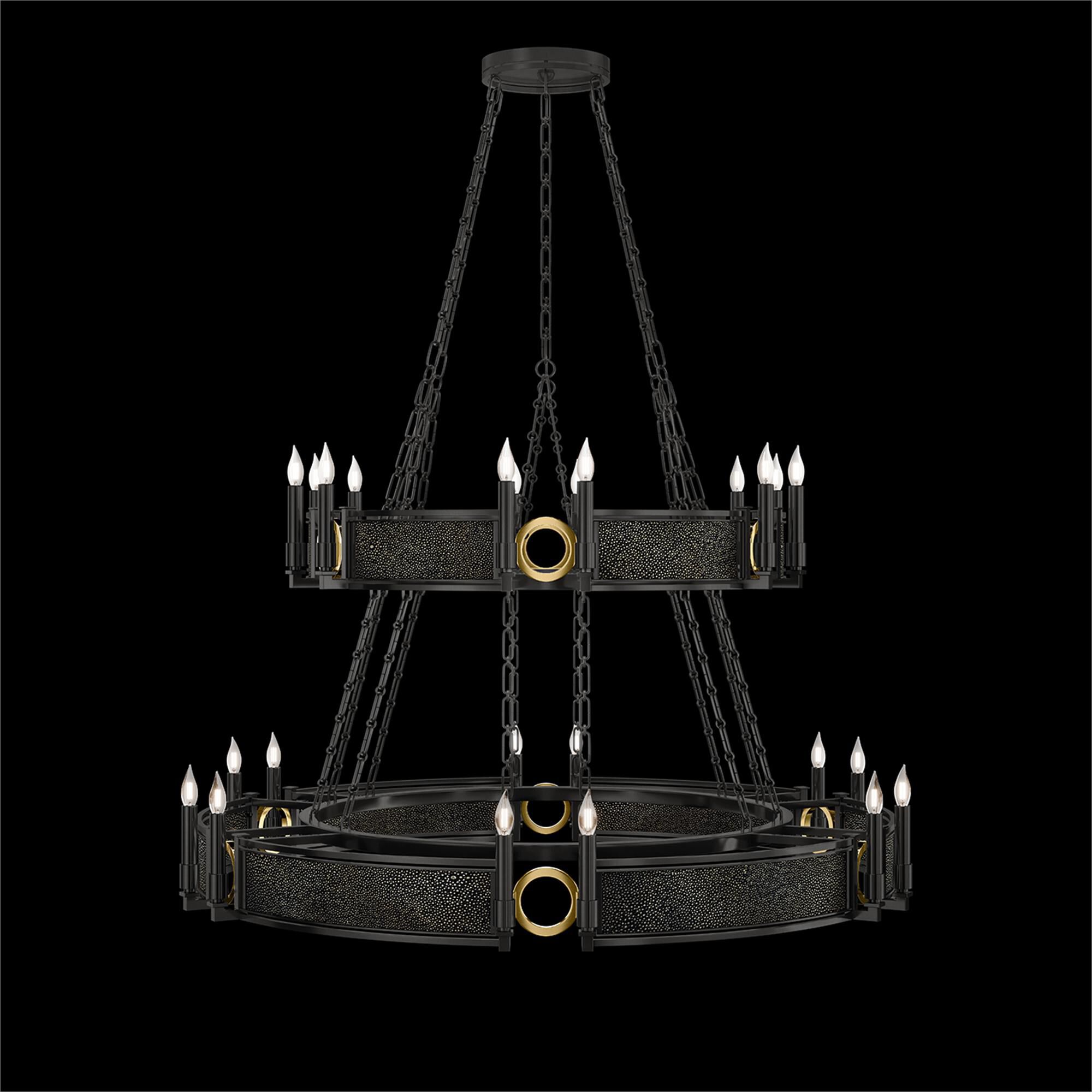 Shown in Black Iron and Brass  finish and Black Knight accent