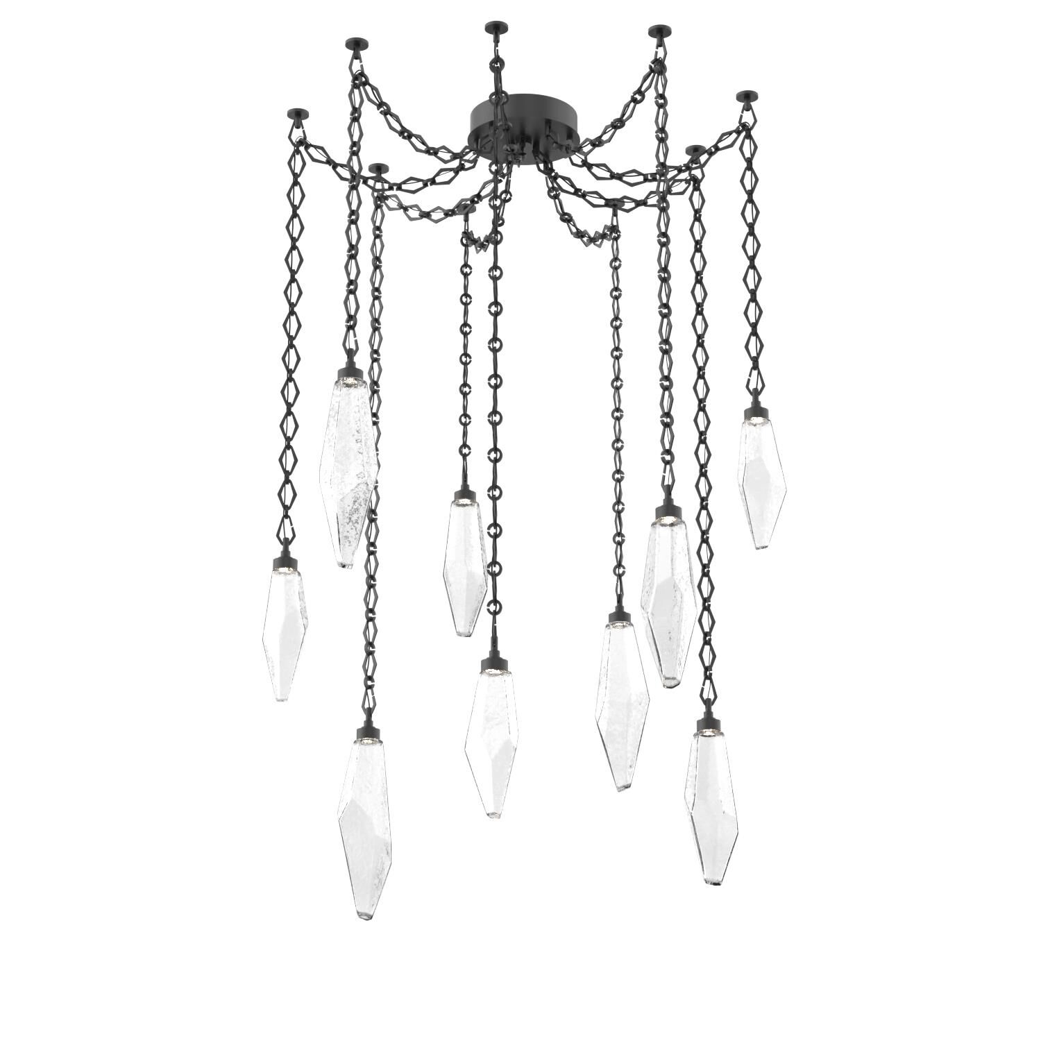 Levi Wilson Rock Crystal 14 Inch Multi Pendant Light by Hammerton Studio