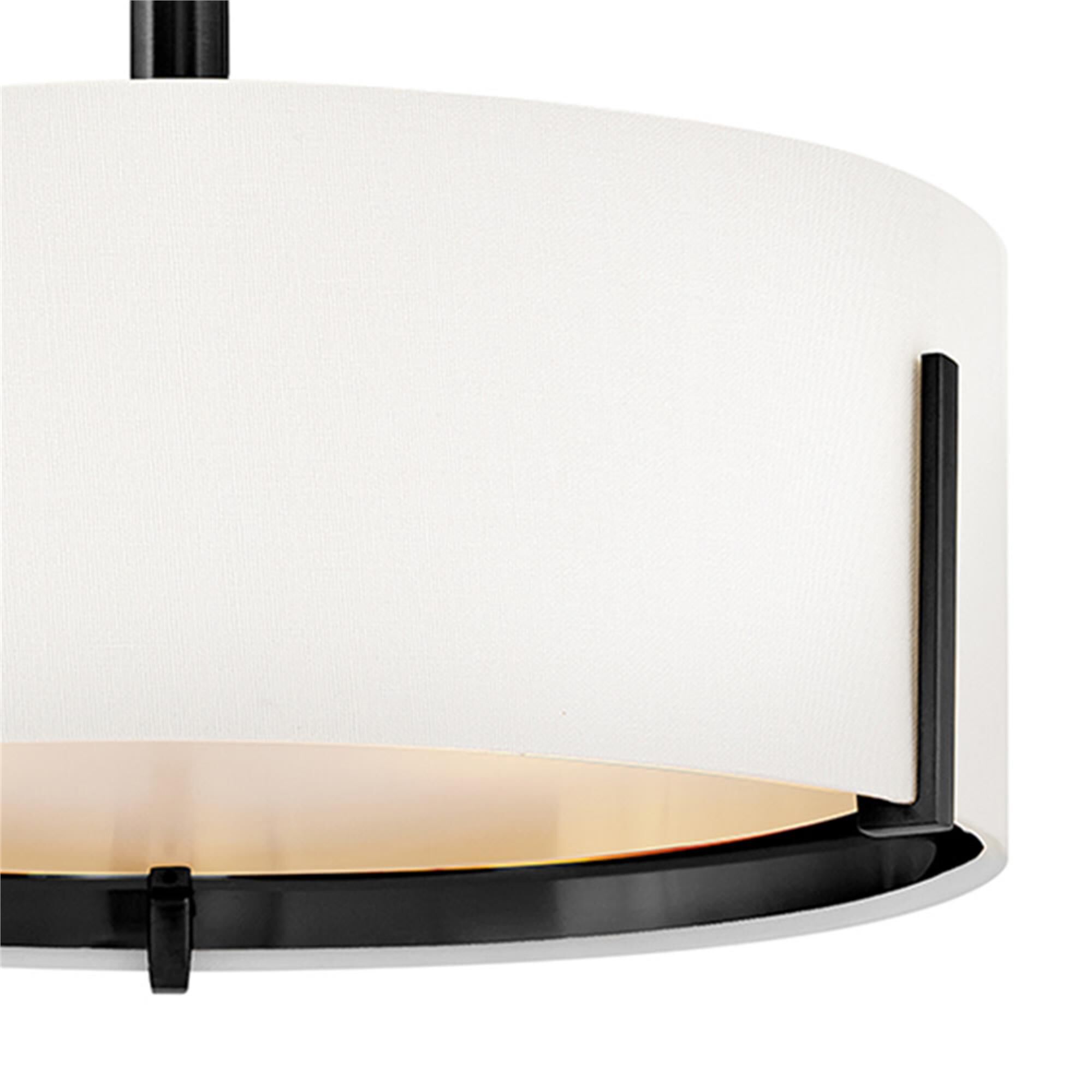 Halle 14 Inch 3 Light Semi Flush Mount,