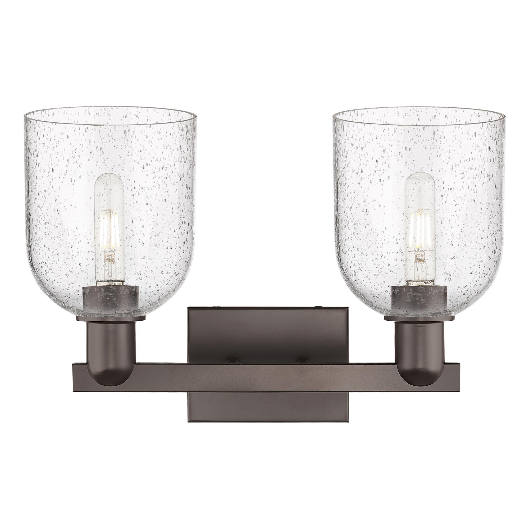 Shown in Oil Rubbed Bronze finish and Seedy glass