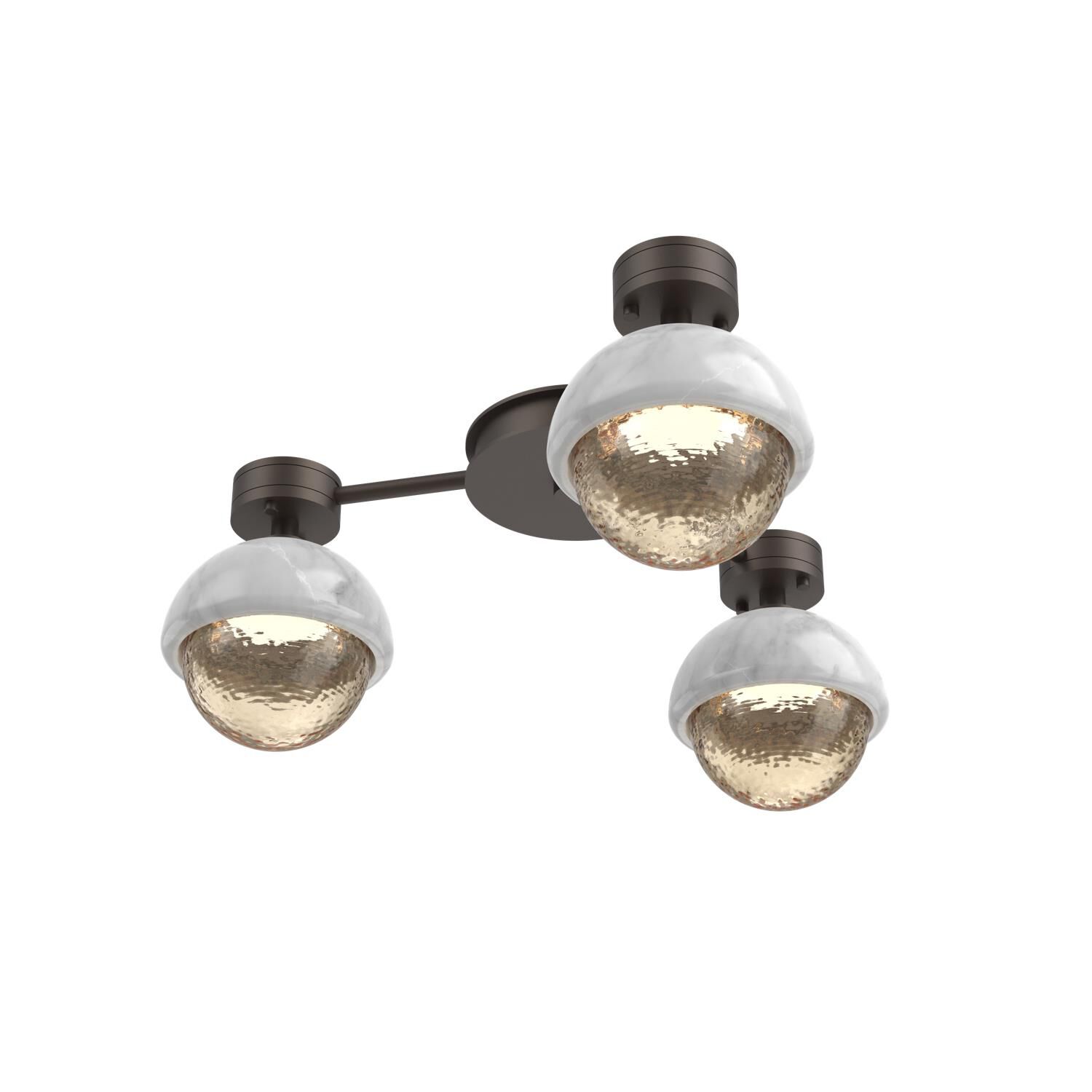 Shown in Flat Bronze finish and Amber glass and White Marble accent