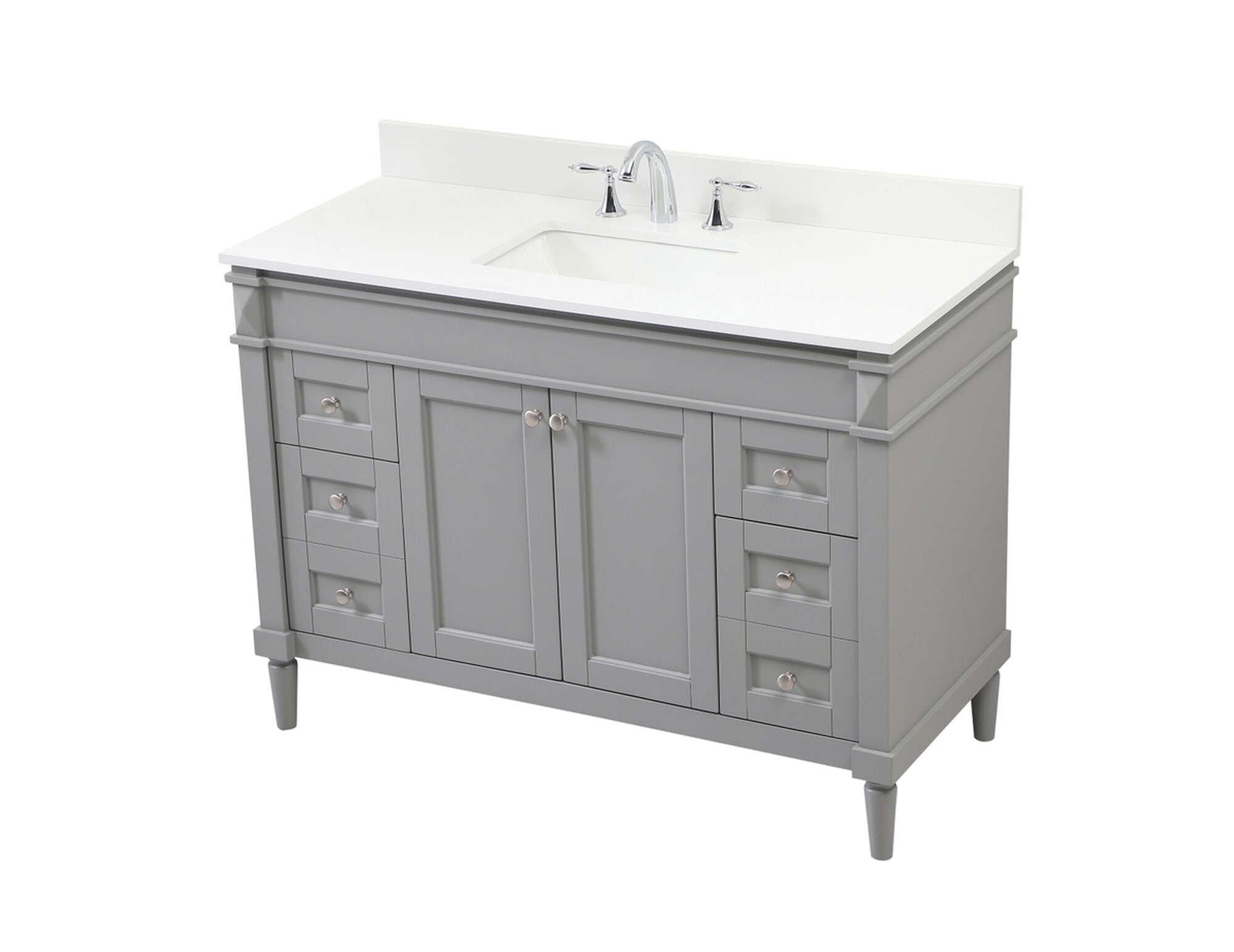 Shown in Grey finish and Backsplash accent
