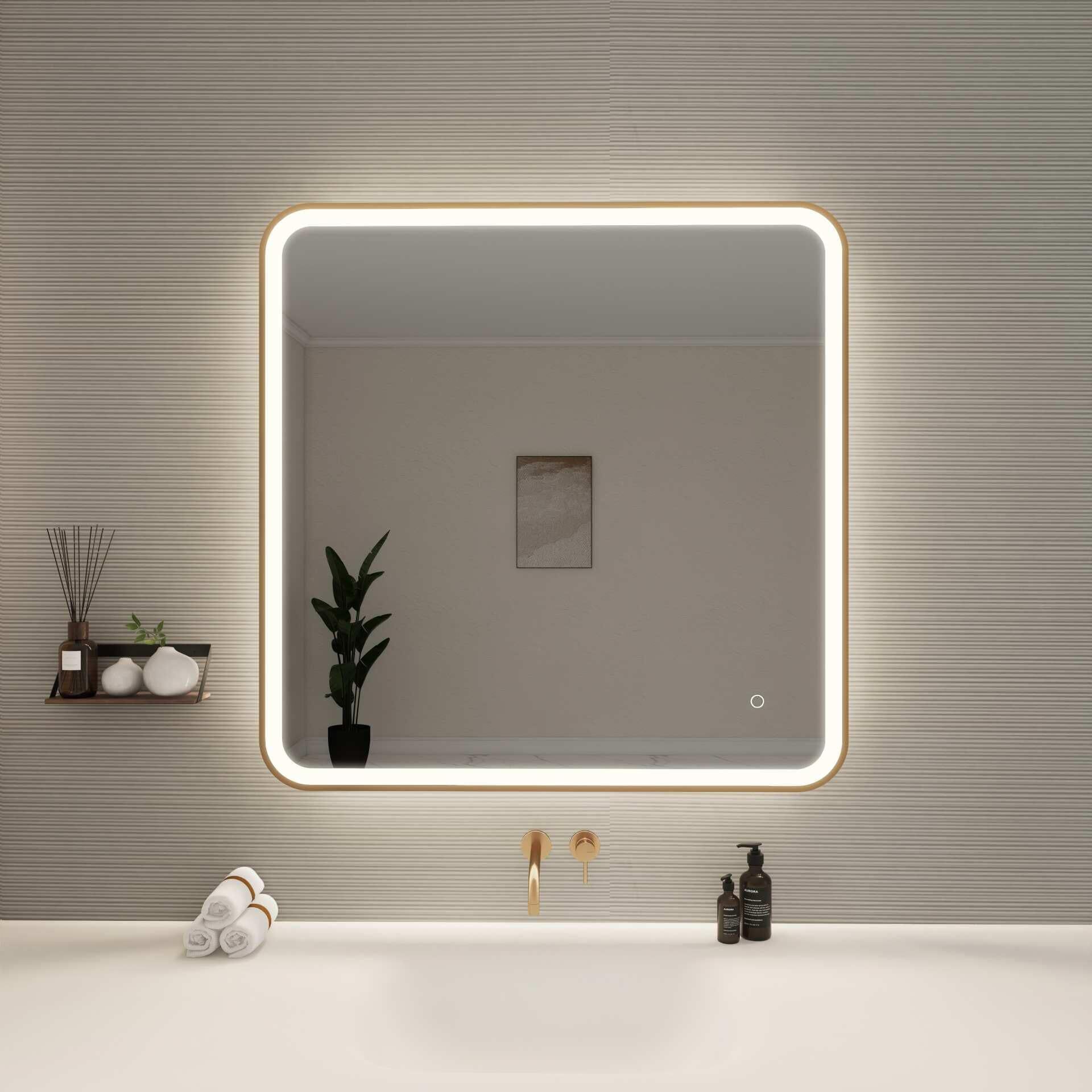 Harmoni 36 Inch Round LED Lighted Mirror by Elegant Decor