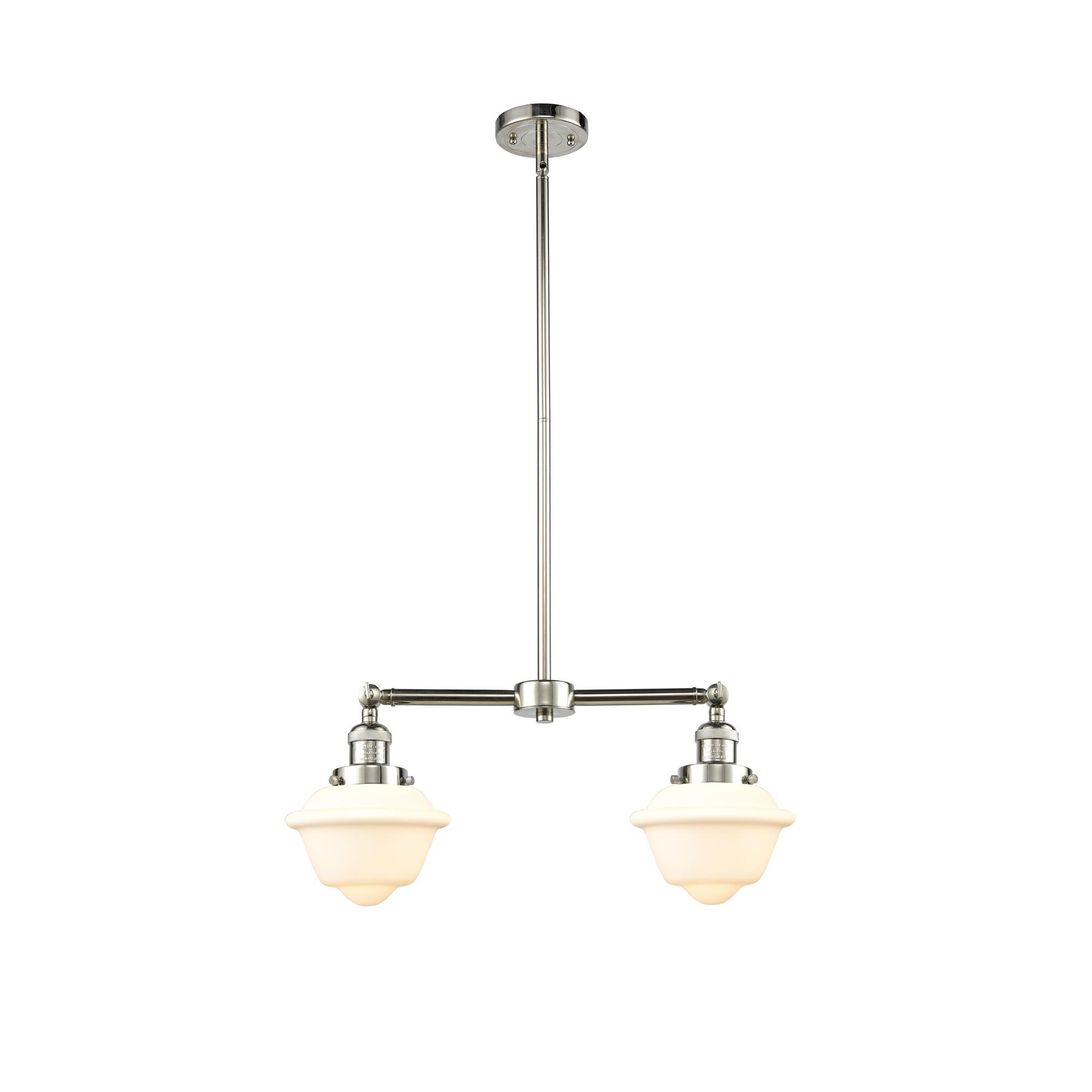 Shown in Polished Nickel finish and Matte White Cased glass