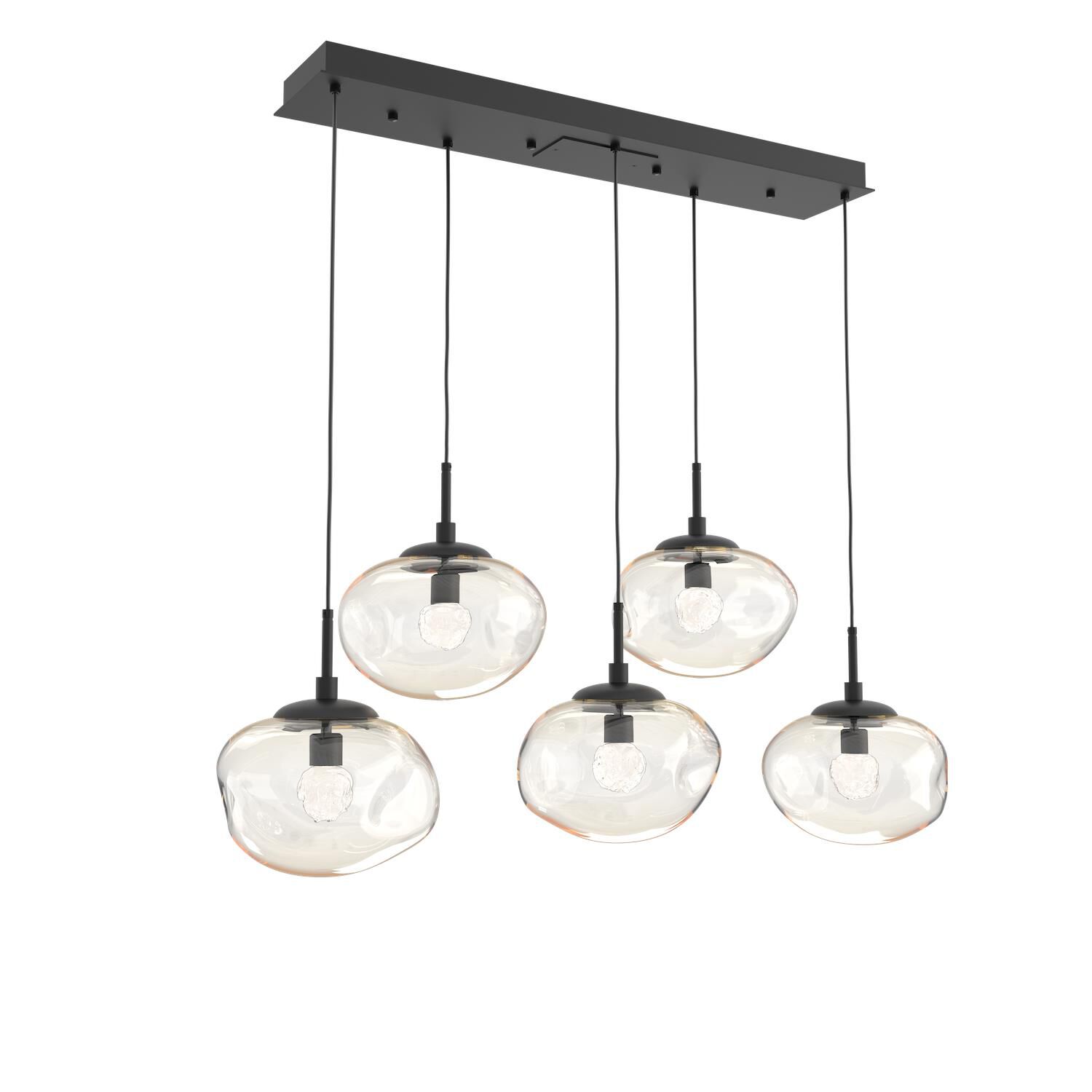 Shown in Matte Black finish and Floret Inner Amber Outer glass