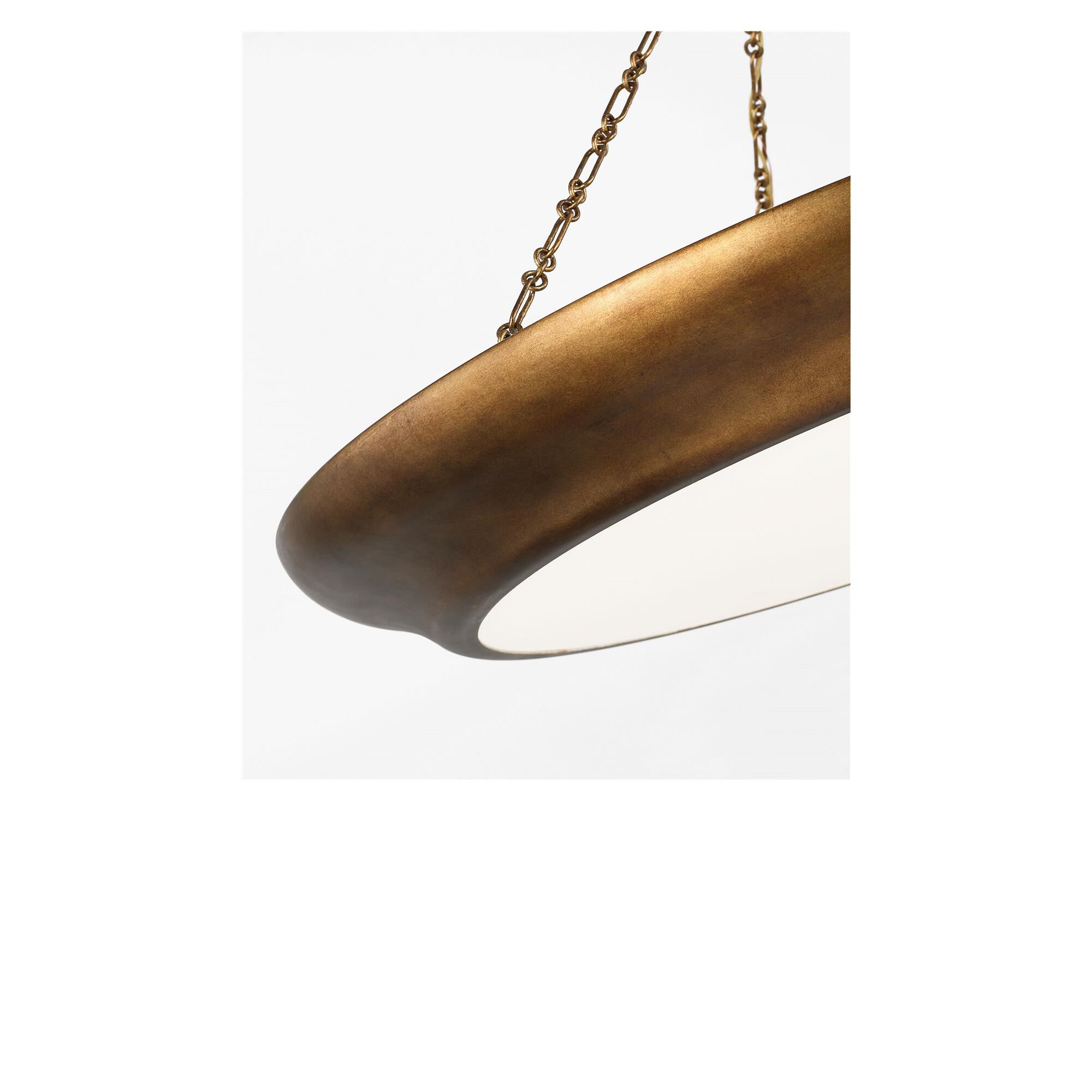 Shown in Vintage Gild finish and Silk Screen White Inside, Clear Outside shade