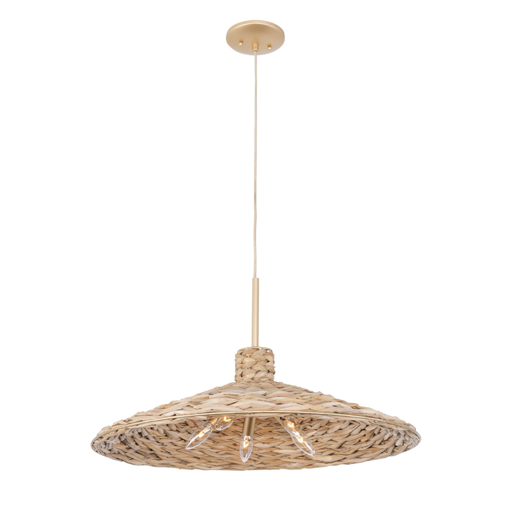 Shown in French Gold/Natural Seagrass finish and Natural Seagrass shade