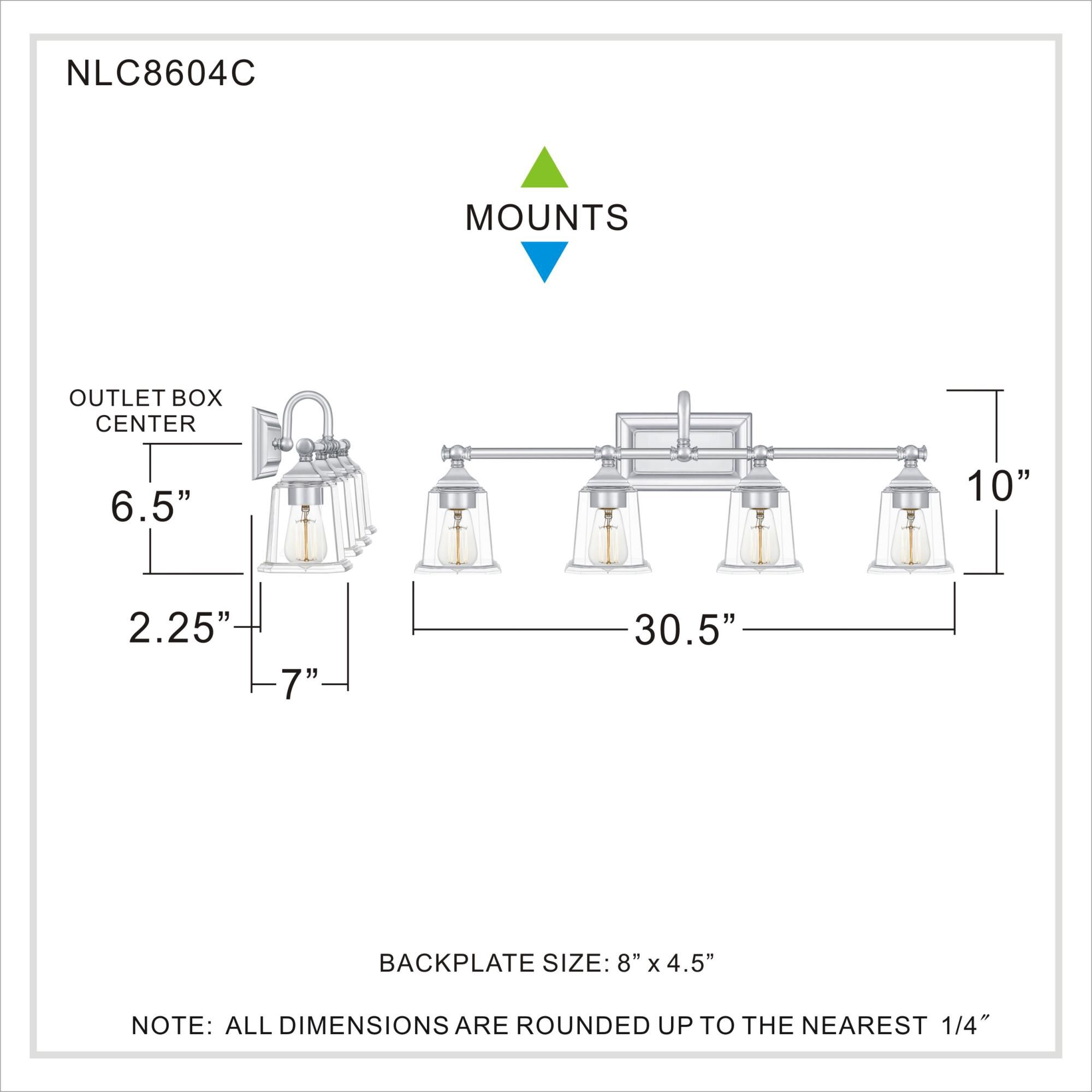 30 Inch 4 Light Bath Vanity Light by Quoizel
